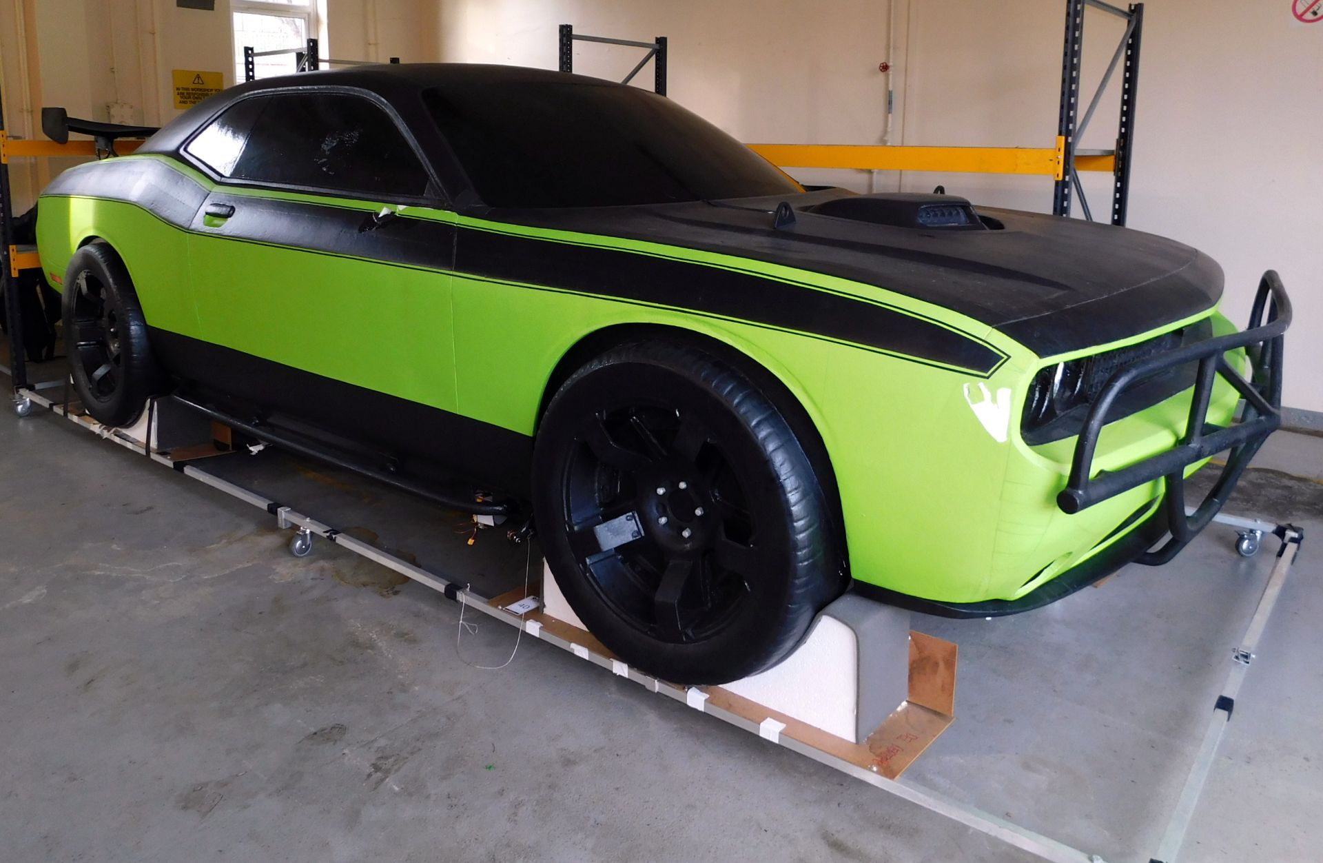 “Gear Factor” Helium Filled Flying Full Size Green/Black Dodge Challenger Model with 4 Electric - Image 3 of 13