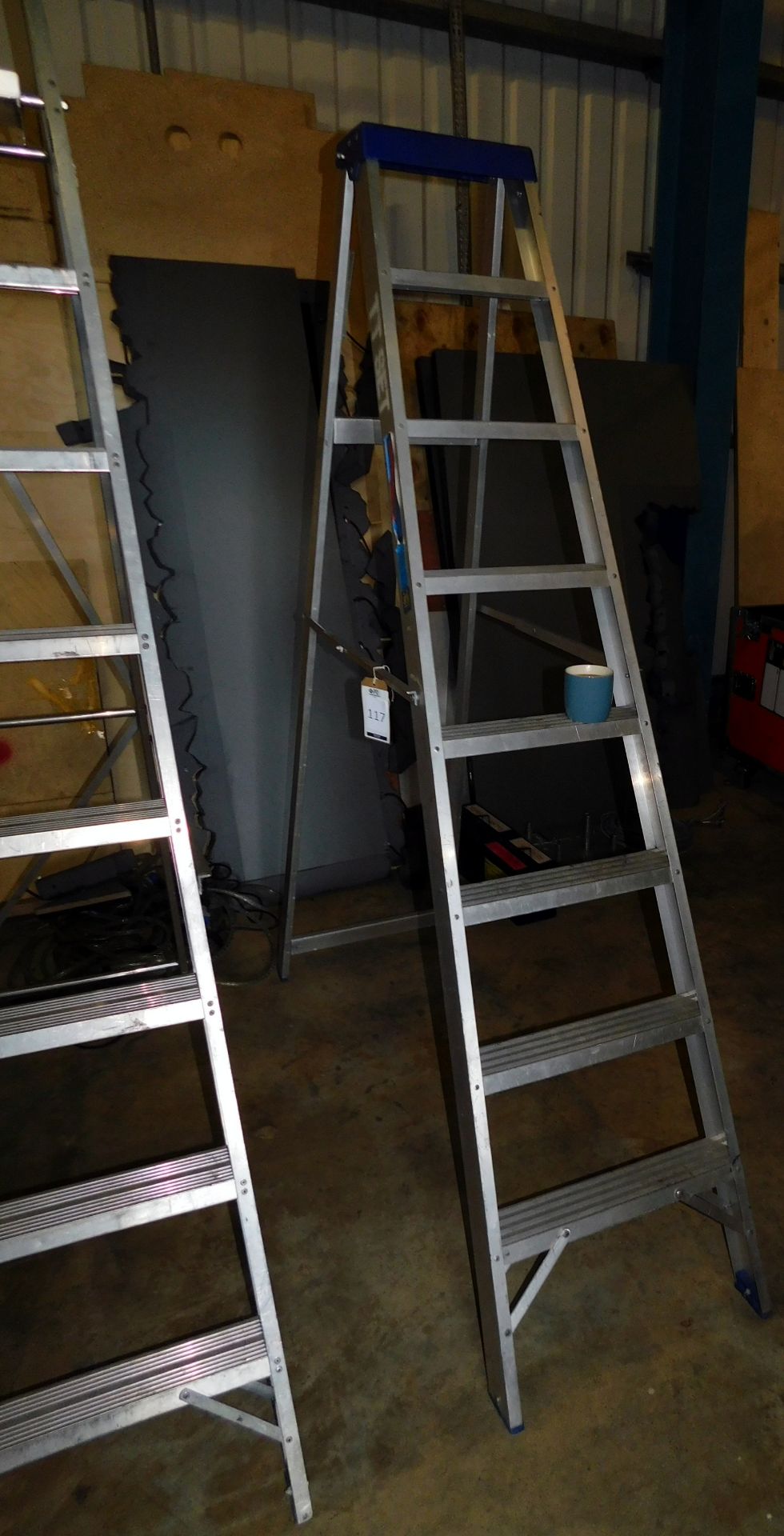 8 Rung Aluminium Domestic Step Ladder & 7 Rung Aluminium Domestic Step Ladder