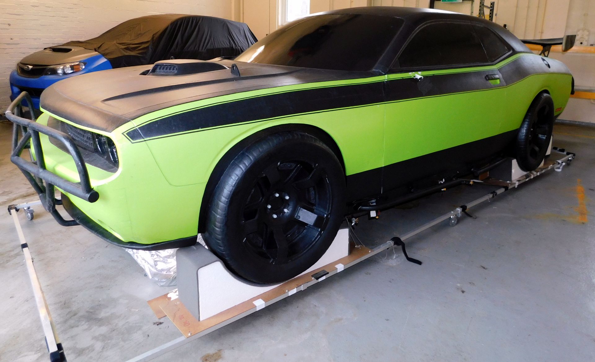 “Gear Factor” Helium Filled Flying Full Size Green/Black Dodge Challenger Model with 4 Electric - Image 9 of 13