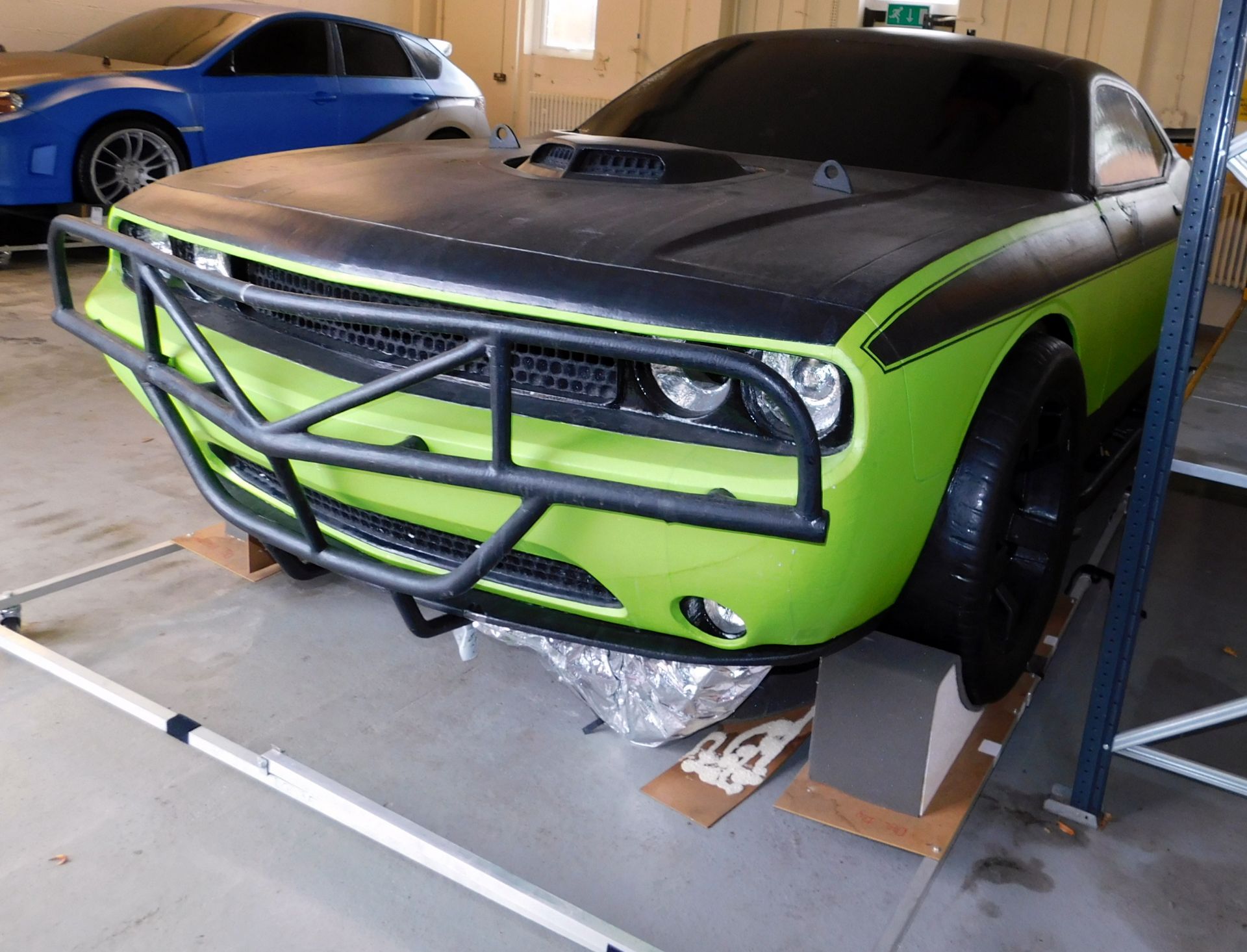 “Gear Factor” Helium Filled Flying Full Size Green/Black Dodge Challenger Model with 4 Electric - Image 4 of 13