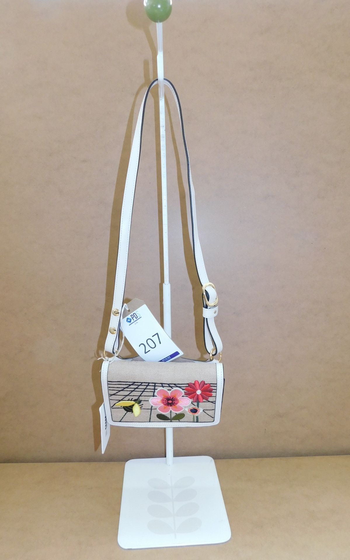 Orla Kiely Embroidery Basket Florence Cross Body Belt Bag, Natural (Ex-Display) (RRP £220) (