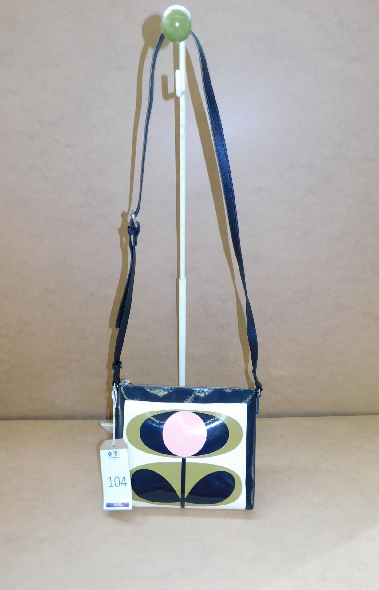 Orla Kiely Flower Oval Printed Tarpaulin Crossbody Bag, Olive (Ex-Display) (RRP £95) (Located