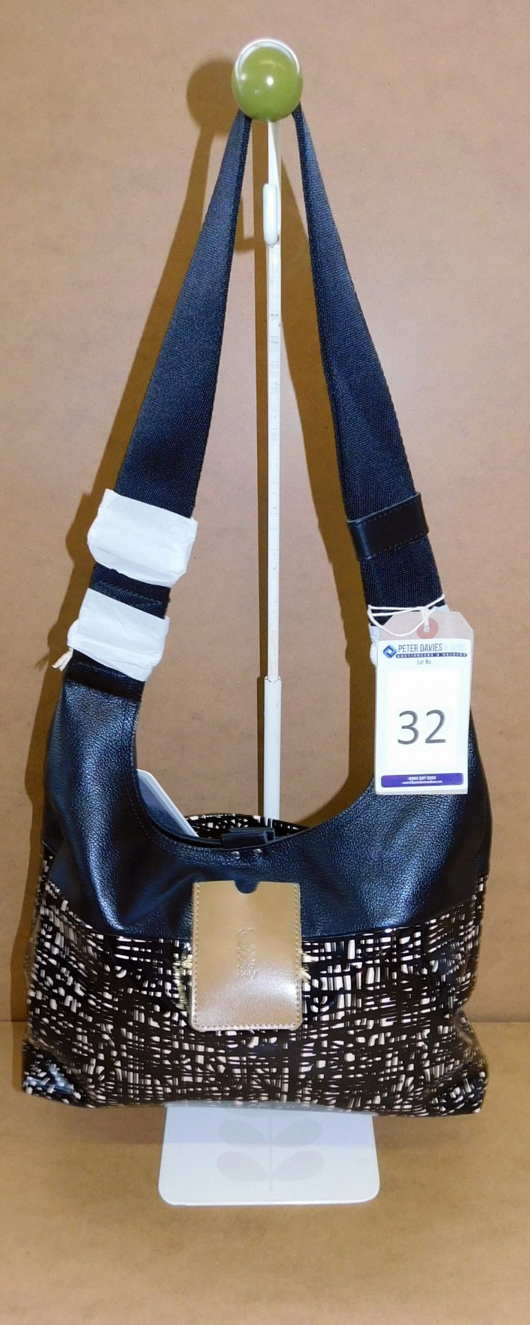 Orla Kiely Bark Texture Stem Midi sling Leather Bag, Bark 2010 (Ex-Display) (RRP £155) (Located