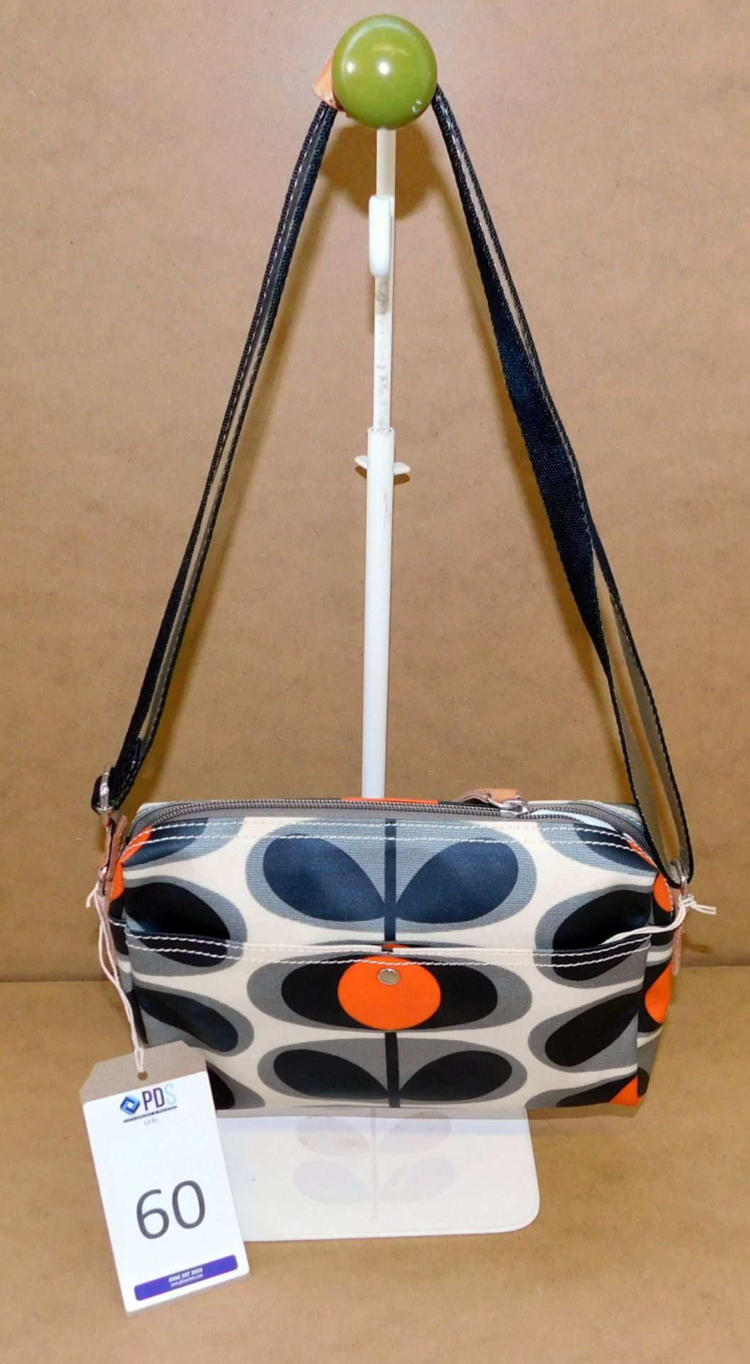 Orla Kiely Flower Oval Small Crossbody, Granite (Ex-Display) (RRP £95) (Located Stockport)