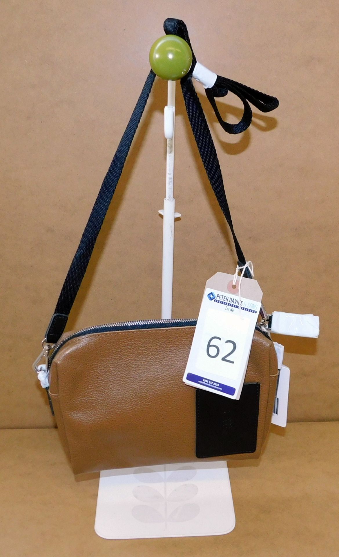 Orla Kiely Embossed Flower Leather Small Crossbody, Hazel 3150 (Ex-Display) (RRP £95) (Located