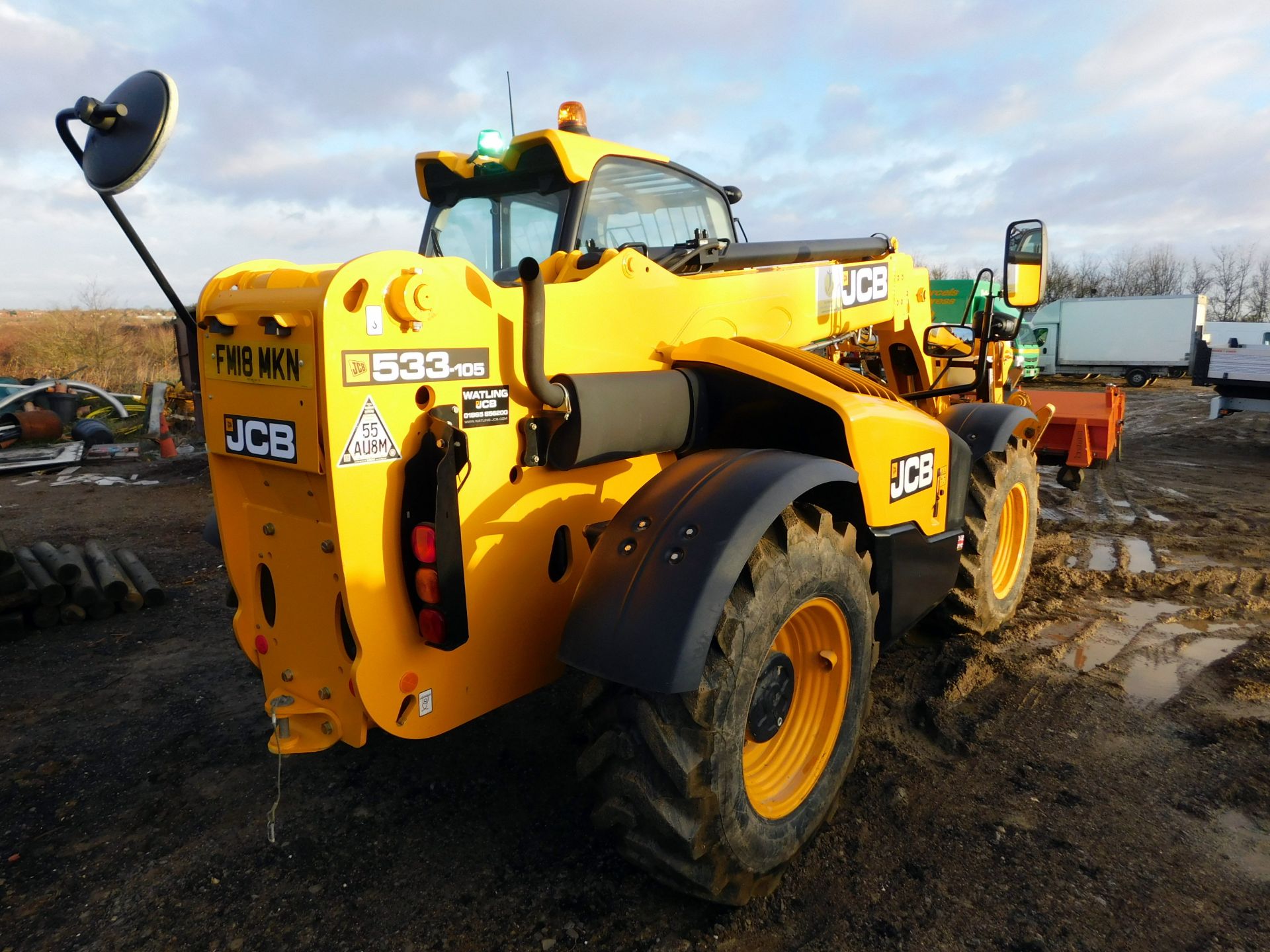 JCB 533-105 Telehandler, FM18 MKN, first registered 13/8/18, s/n JCB5AH7GPJ2728772, c/w Forks & Q- - Image 6 of 24