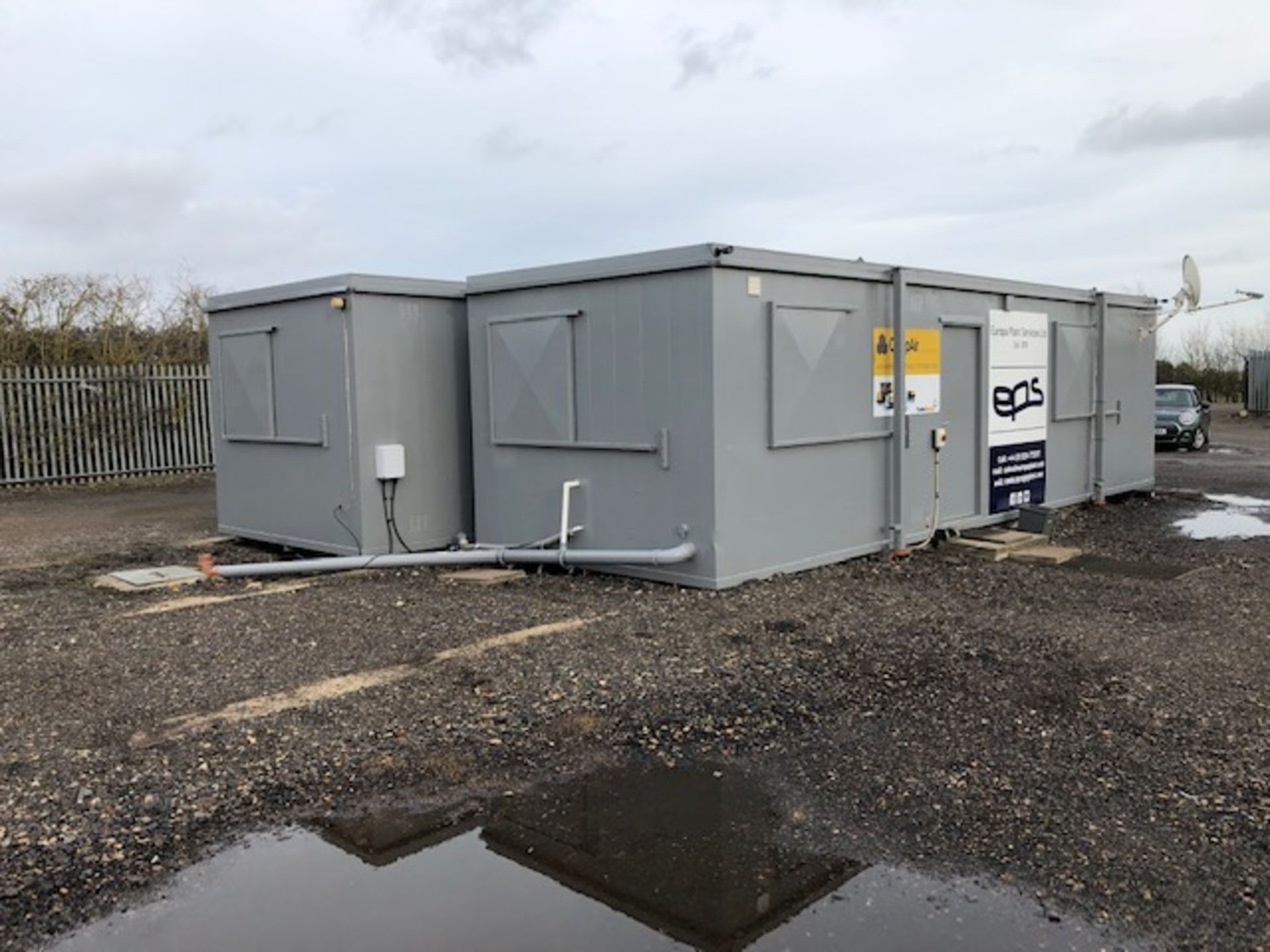 Two Thurston Fully Fitted Vandal Proof Jack-Leg Site Cabins each 9.90m x 3.41m. with Satellite/Wi-Fi