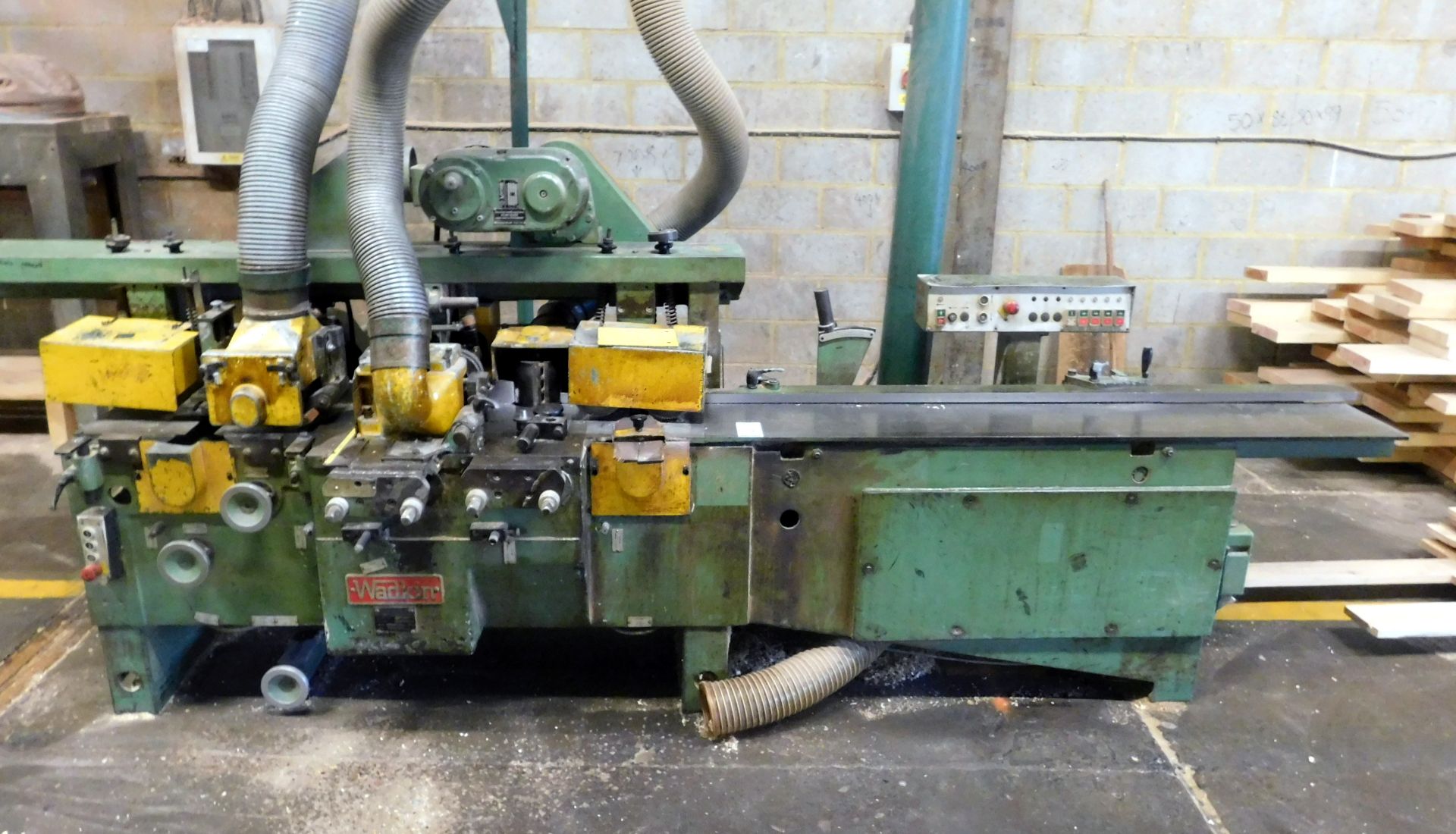 Wadkin GA Multi-Head Moulder, serial number GA5176/3730 with 2 Twin Bag Dust Extraction Units (