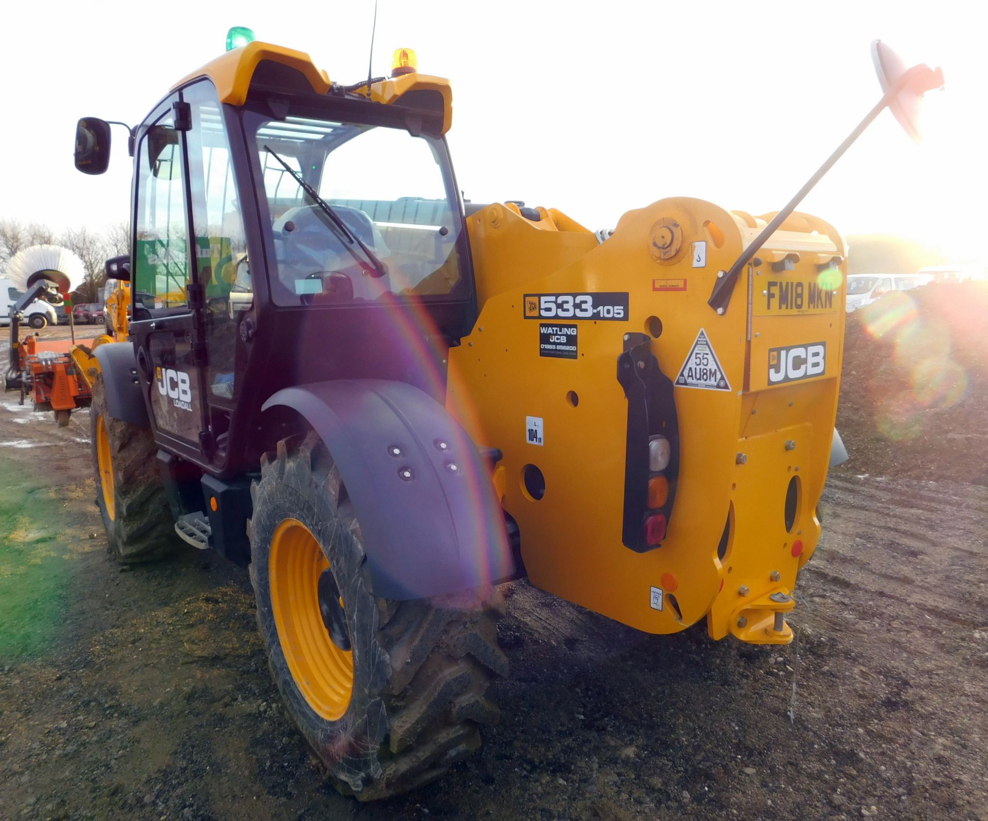 JCB 533-105 Telehandler, FM18 MKN, first registered 13/8/18, s/n JCB5AH7GPJ2728772, c/w Forks & Q- - Image 5 of 24