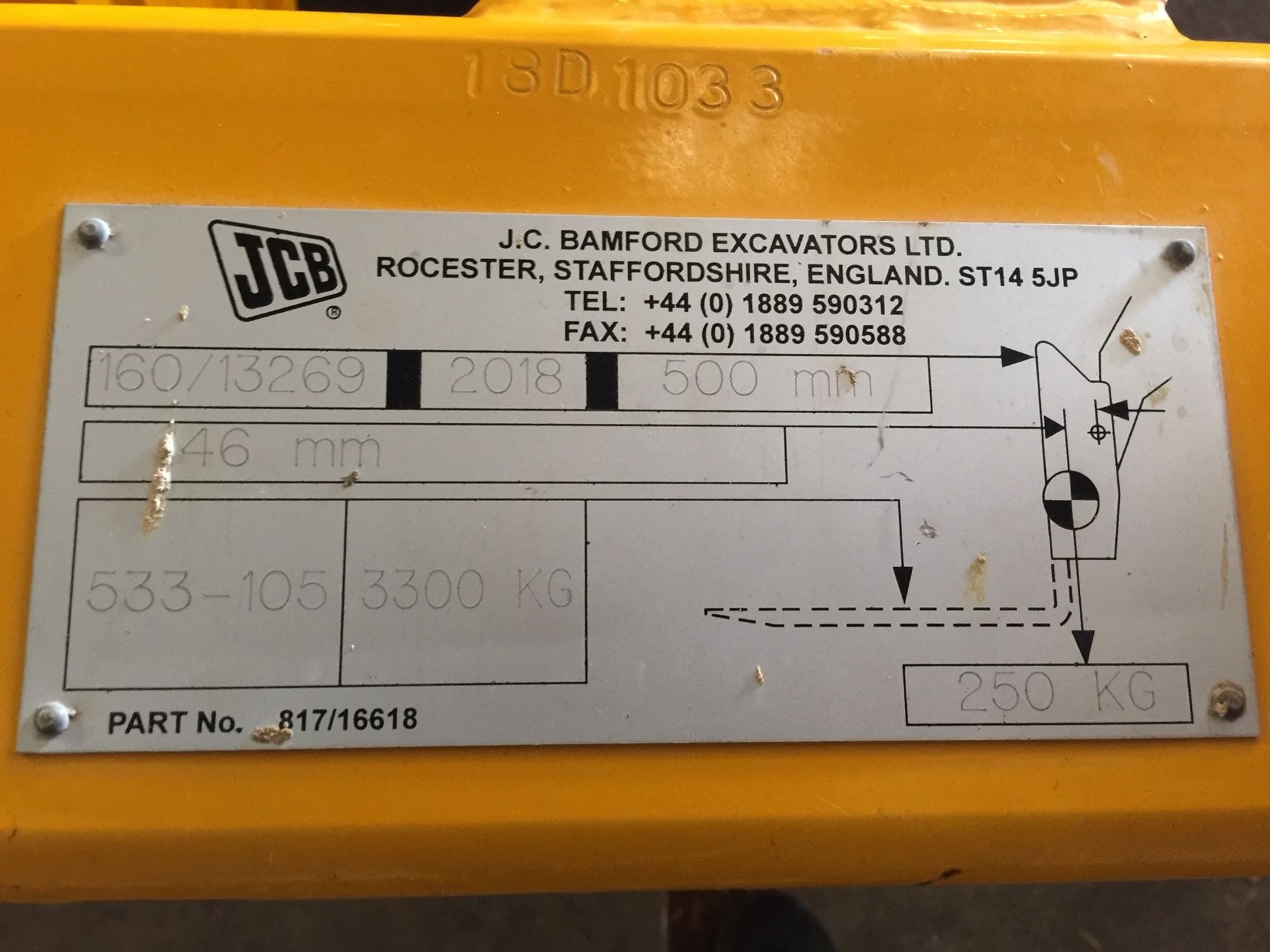 JCB 533-105 Telehandler, FM18 MKN, first registered 13/8/18, s/n JCB5AH7GPJ2728772, c/w Forks & Q- - Image 18 of 24