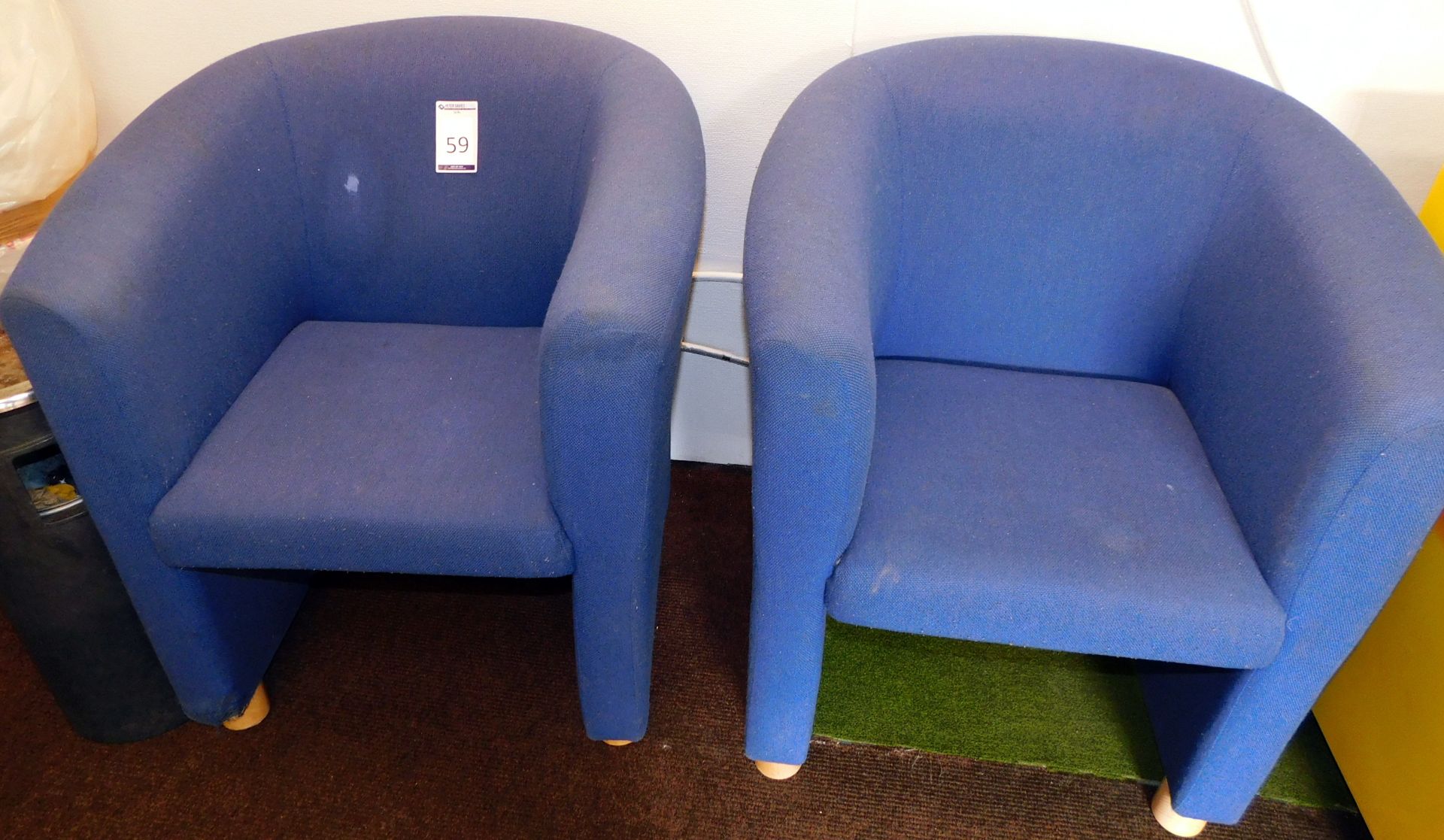 Wooden Bench, 2 Blue Upholstered Chairs & Camping Table (Located Warrington) - Image 2 of 3