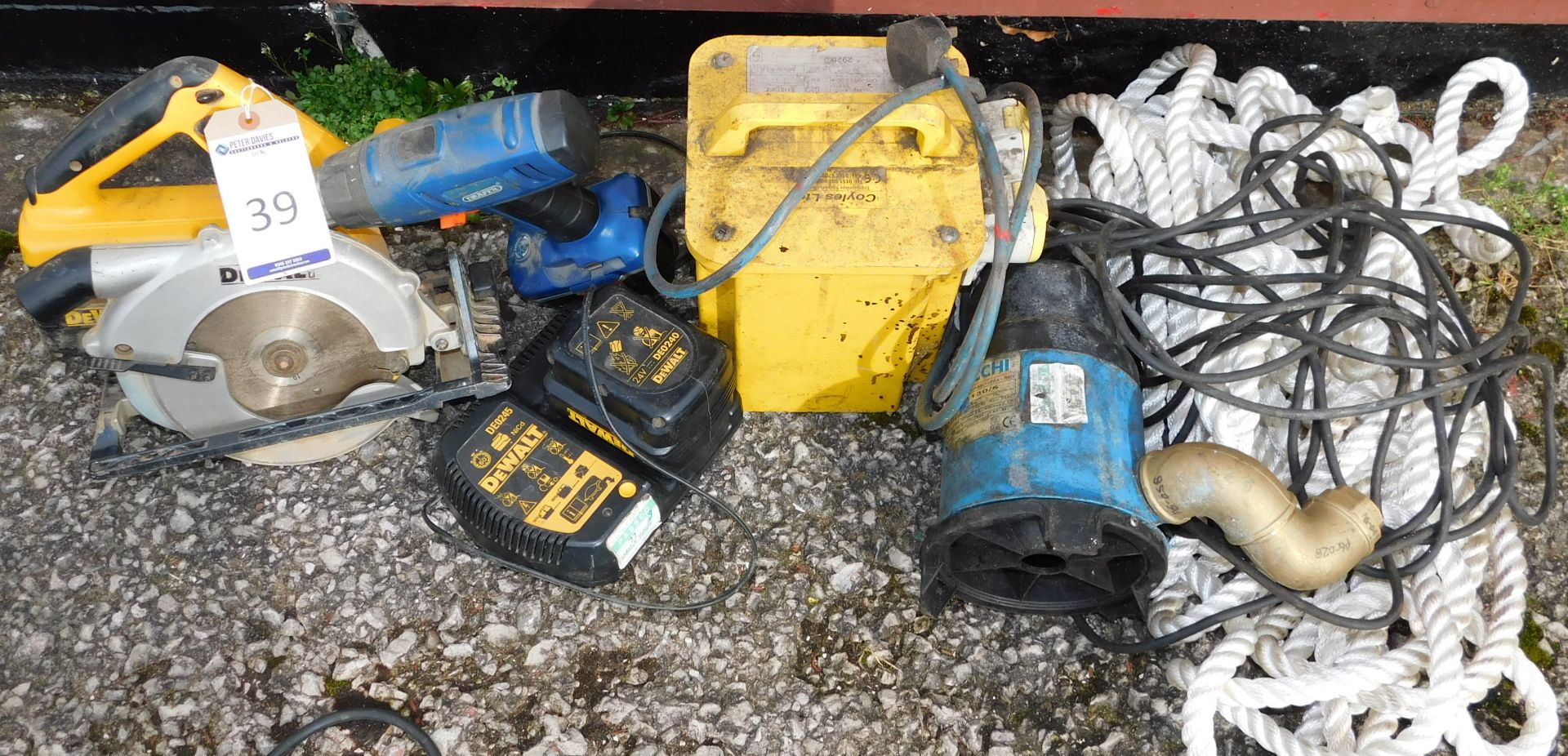 Dewalt Cordless Circular Saw &, 110v Transformer & Pump, 240v (Located Warrington)