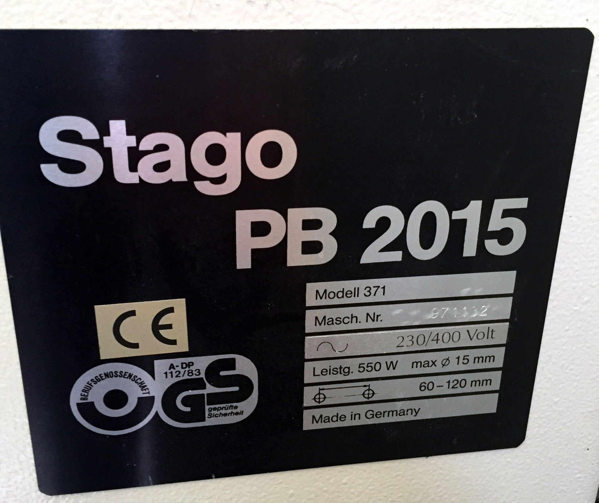 Stago PB2015 Model 371 Paper Drill Serial Number 971132 (Located Upminster – RM14 3TJ) - Bild 2 aus 2