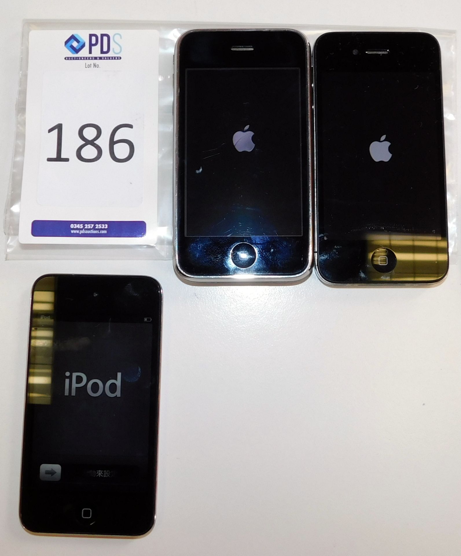 Apple iPhone 4 S/N; 830415U7A4S, Apple iPhone 3GS S/N; 86001L9K3NP & Apple iPod Touch S/N;