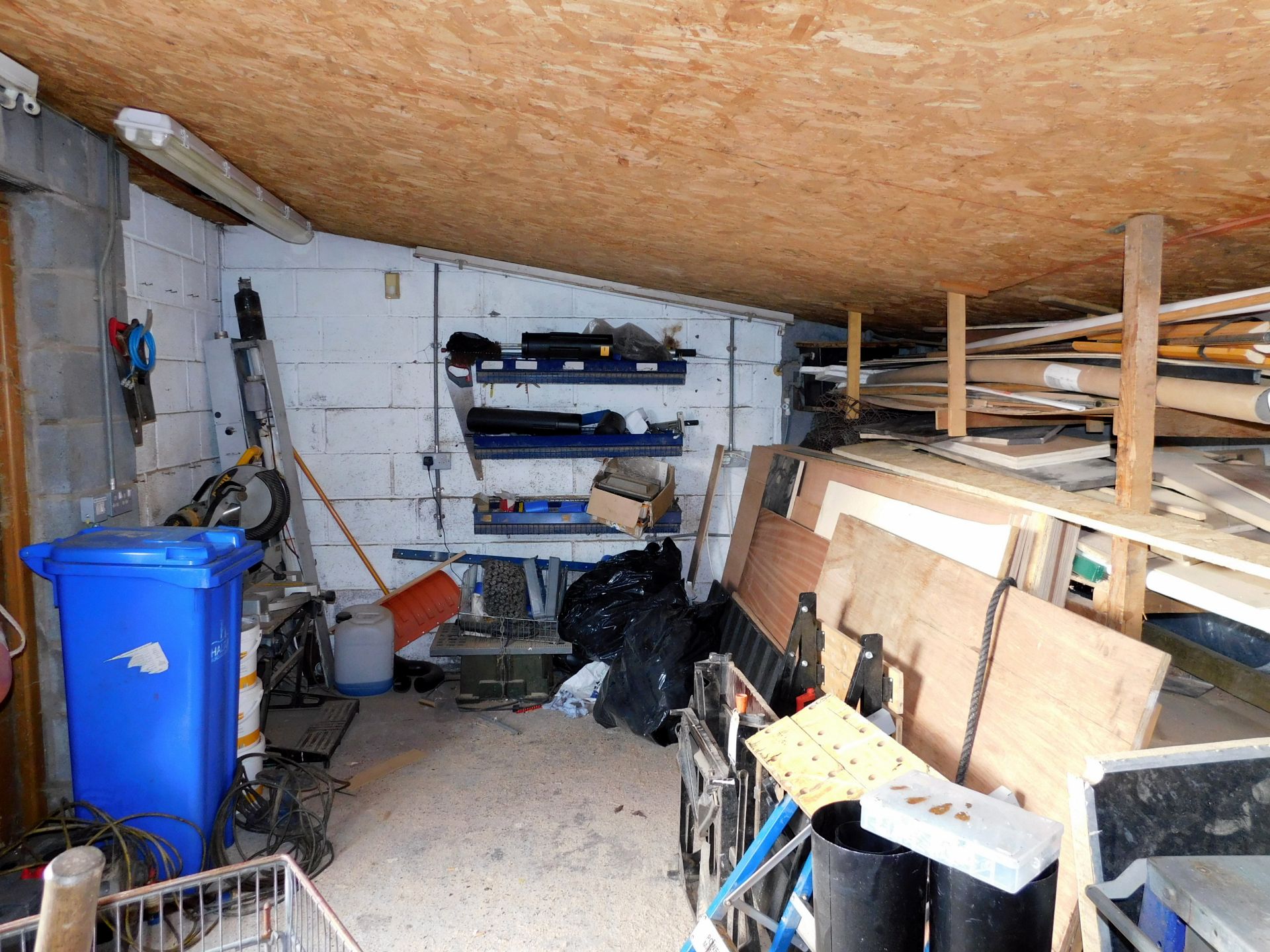 Remaining Contents of Room to Include:- Boat Spares, Wood Panels, Belts, Heater Components, Fire - Image 2 of 3