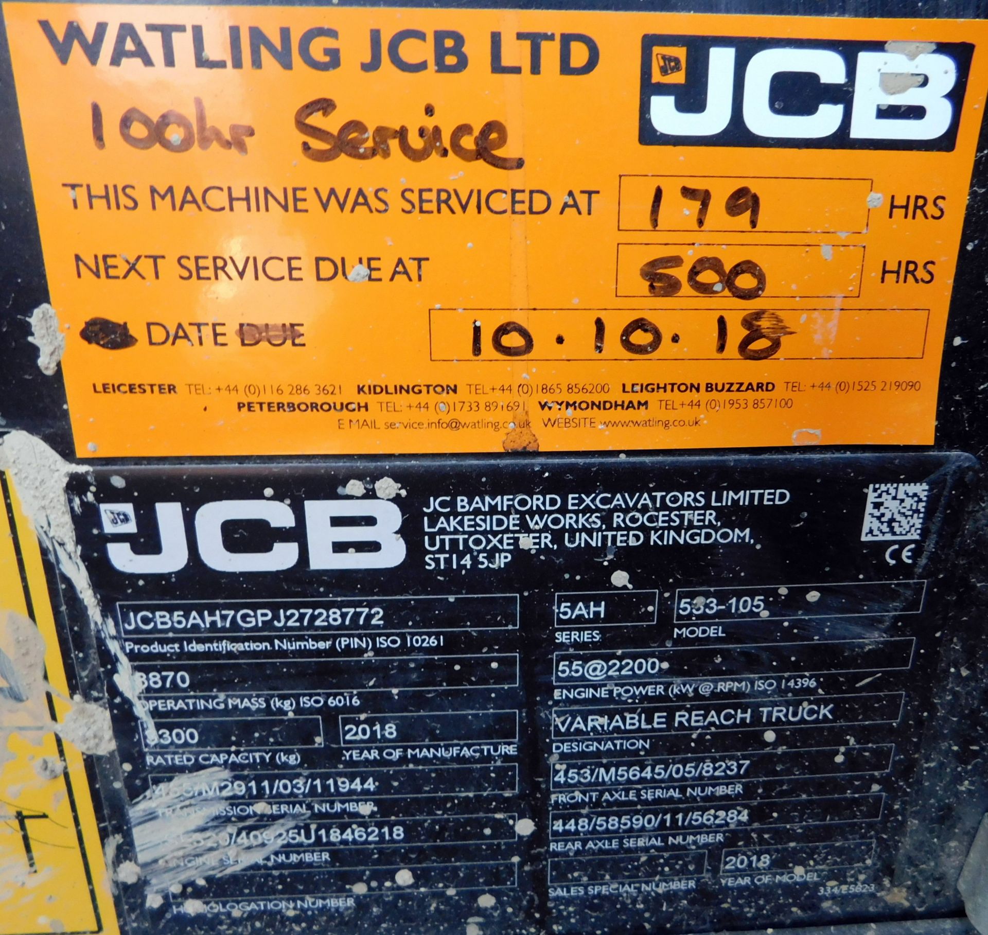 JCB 533-105 Telehandler, Registration Number: FM18 MKN, First Registered: 13th August 2018, Serial - Bild 13 aus 15