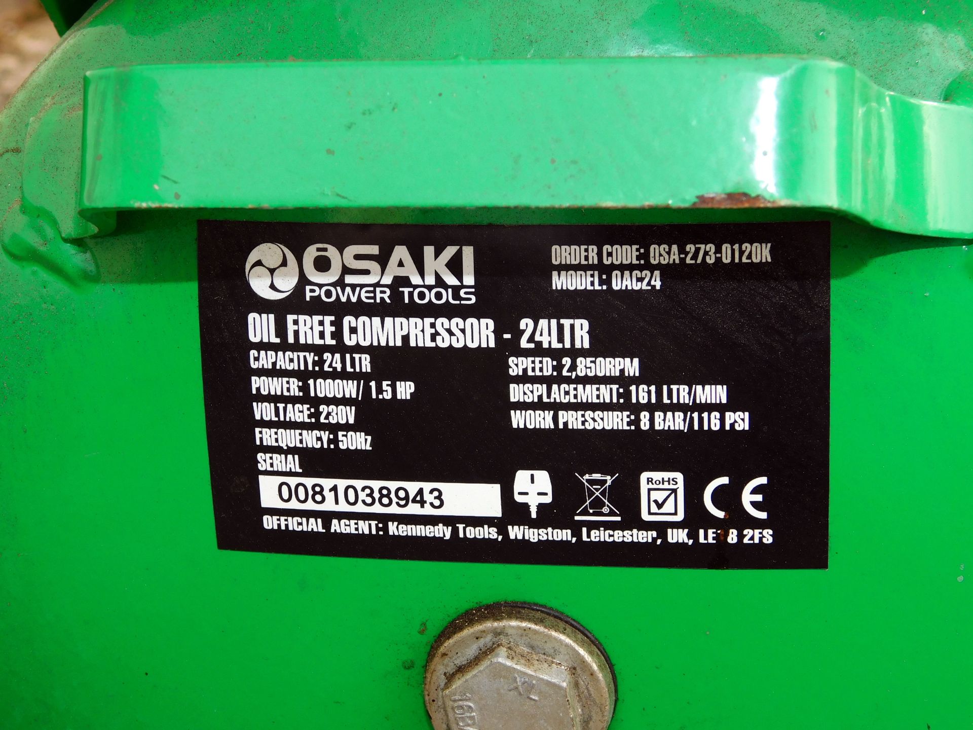 Osaki Portable Compressor (Located Warrington) - Image 2 of 2