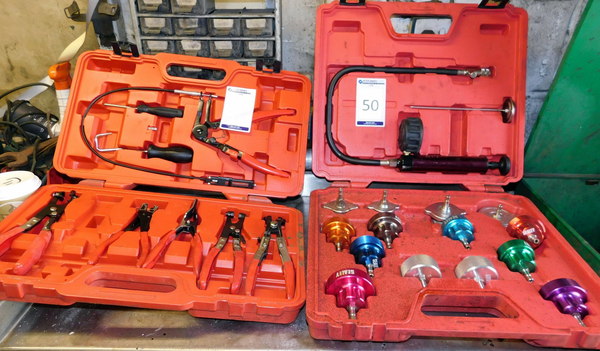 Sealy Radiator Pressure Test Kit & Hose Clip Removal Tools Set (Incomplete) (Located Warrington)