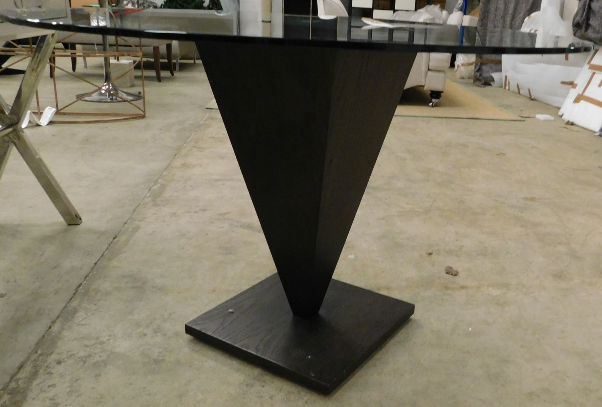 Michael Northcroft Circular Table With Plate Glass Top Supported By Inverted Pyramid Column ( - Image 3 of 3