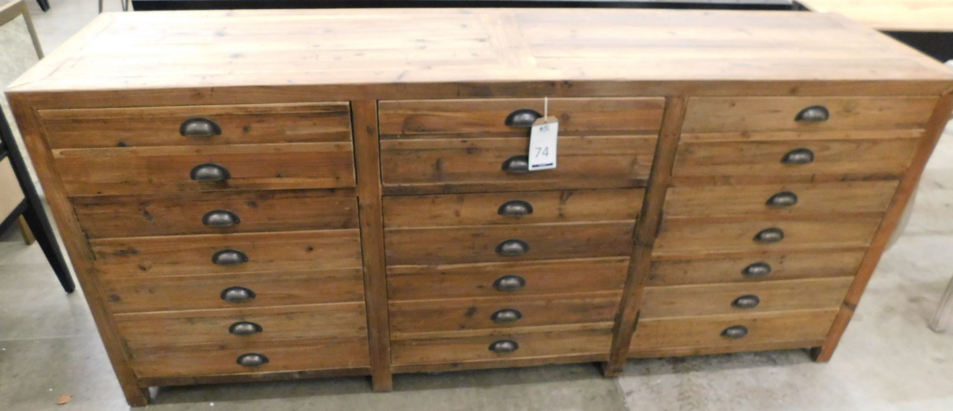 Coach House YUY Sideboard/Specimen Cabinet Fitted 3 Backs Each Of 7 Drawers With Inverted Cup - Image 2 of 2