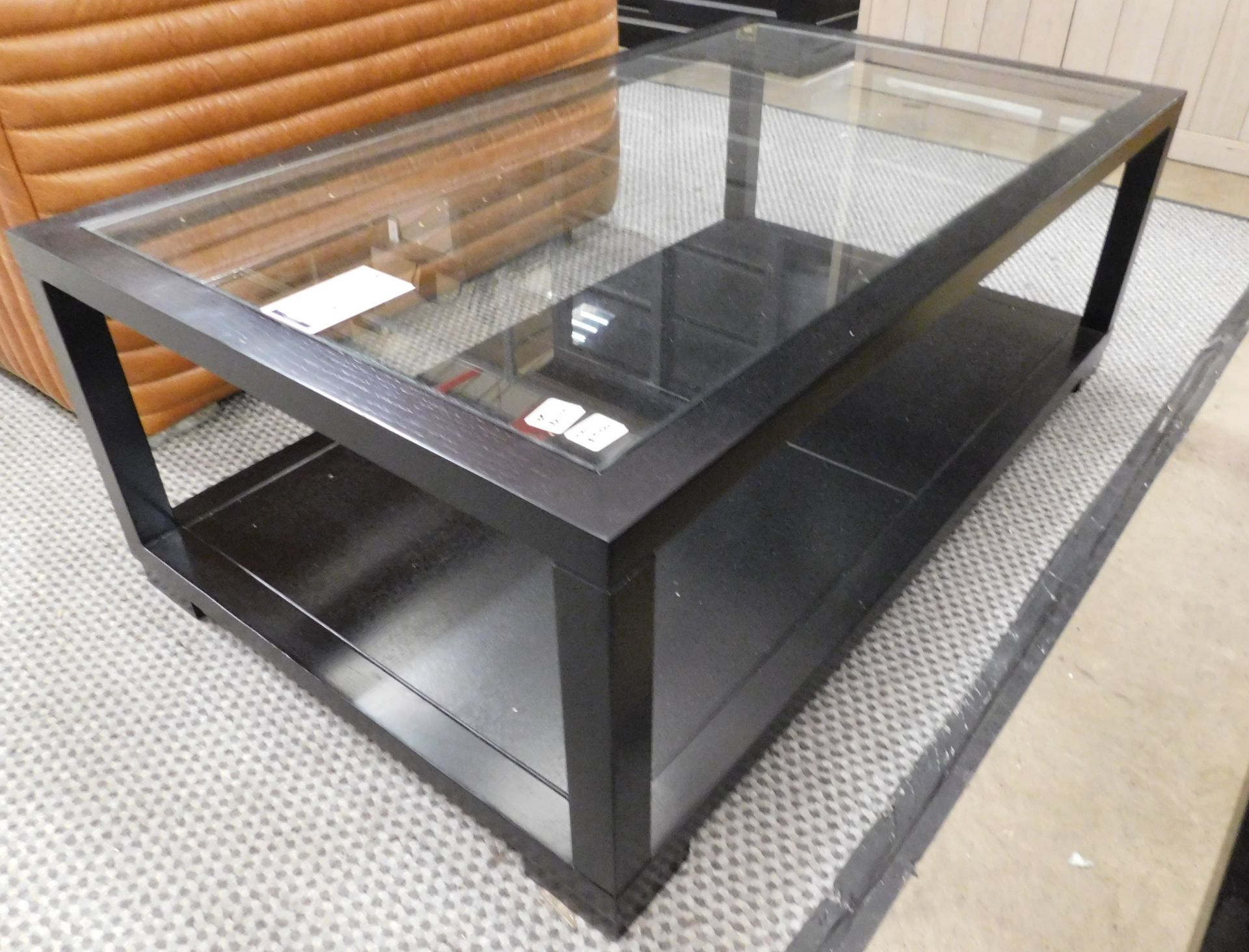 Michael Northcroft “Agento” Ebonised Effect Coffee Table With Plate Glass Top & Undershelf ( - Image 2 of 2