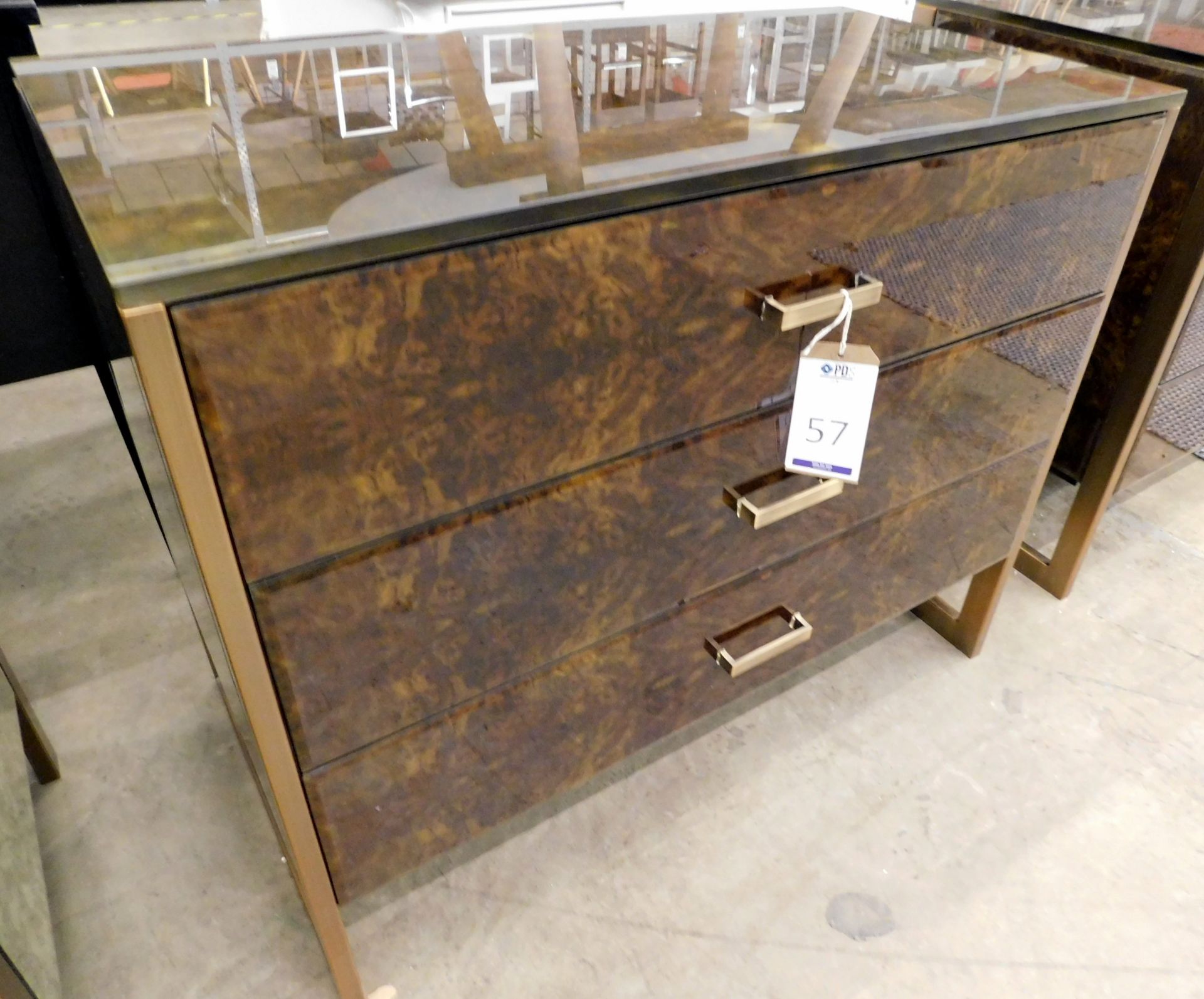 RV Astley Ettore Tortoise Shell Effect Bedside Chest (Approximate Retail £900)