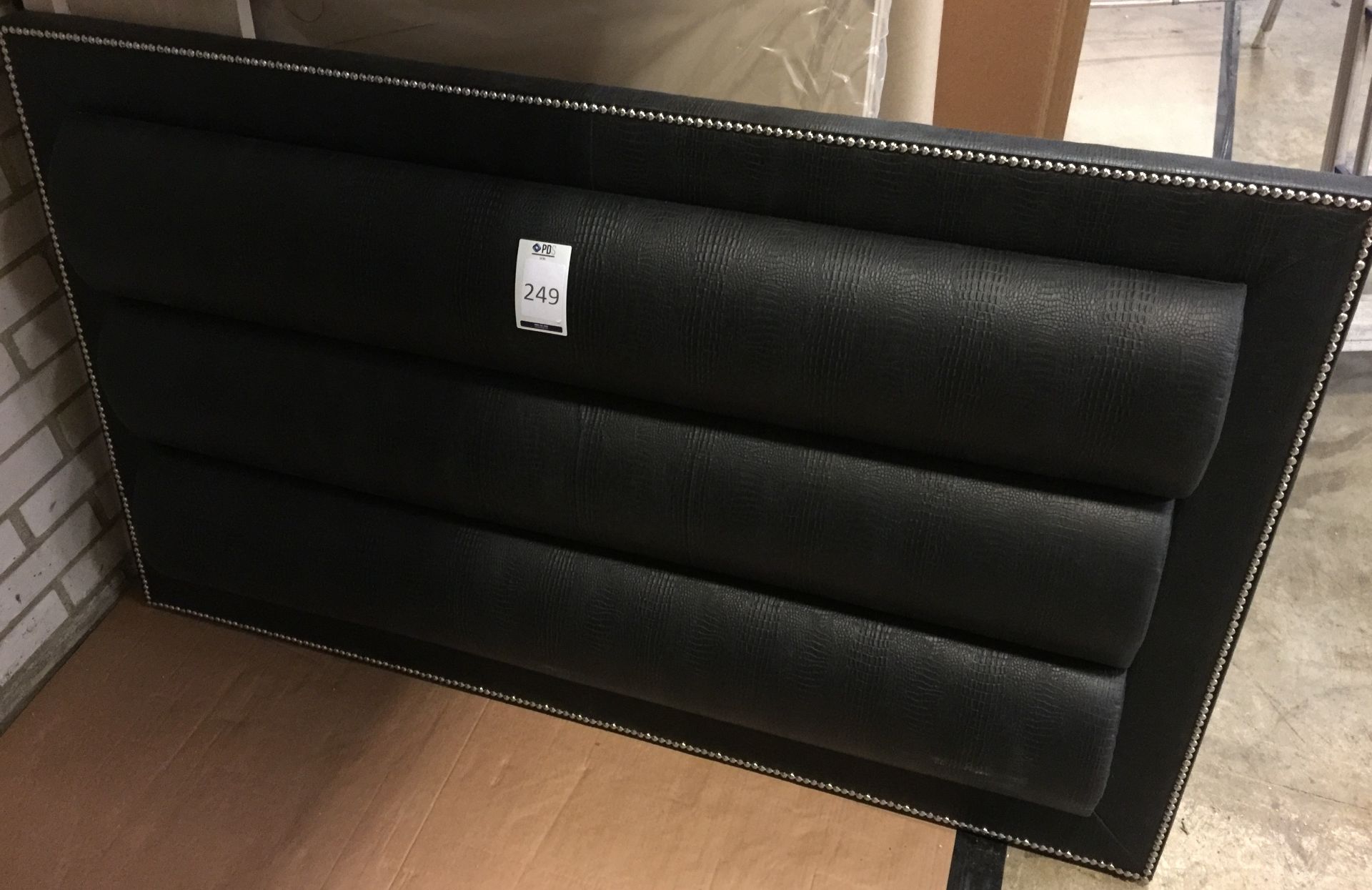 Black Leather Upholstered Headboard (5ft Wide, 3ft High) - Image 2 of 2