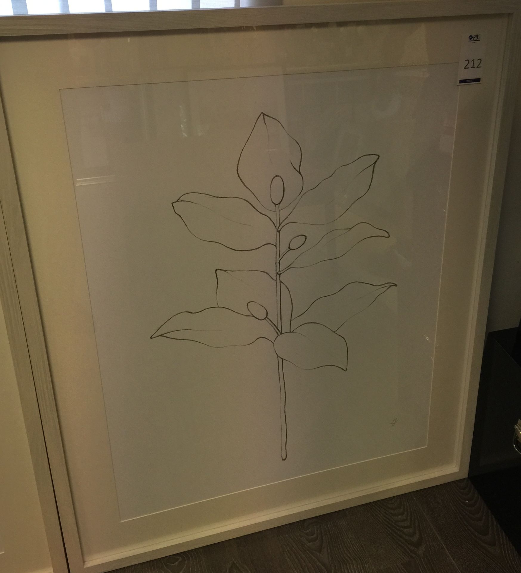 Botanical Line Print, Framed