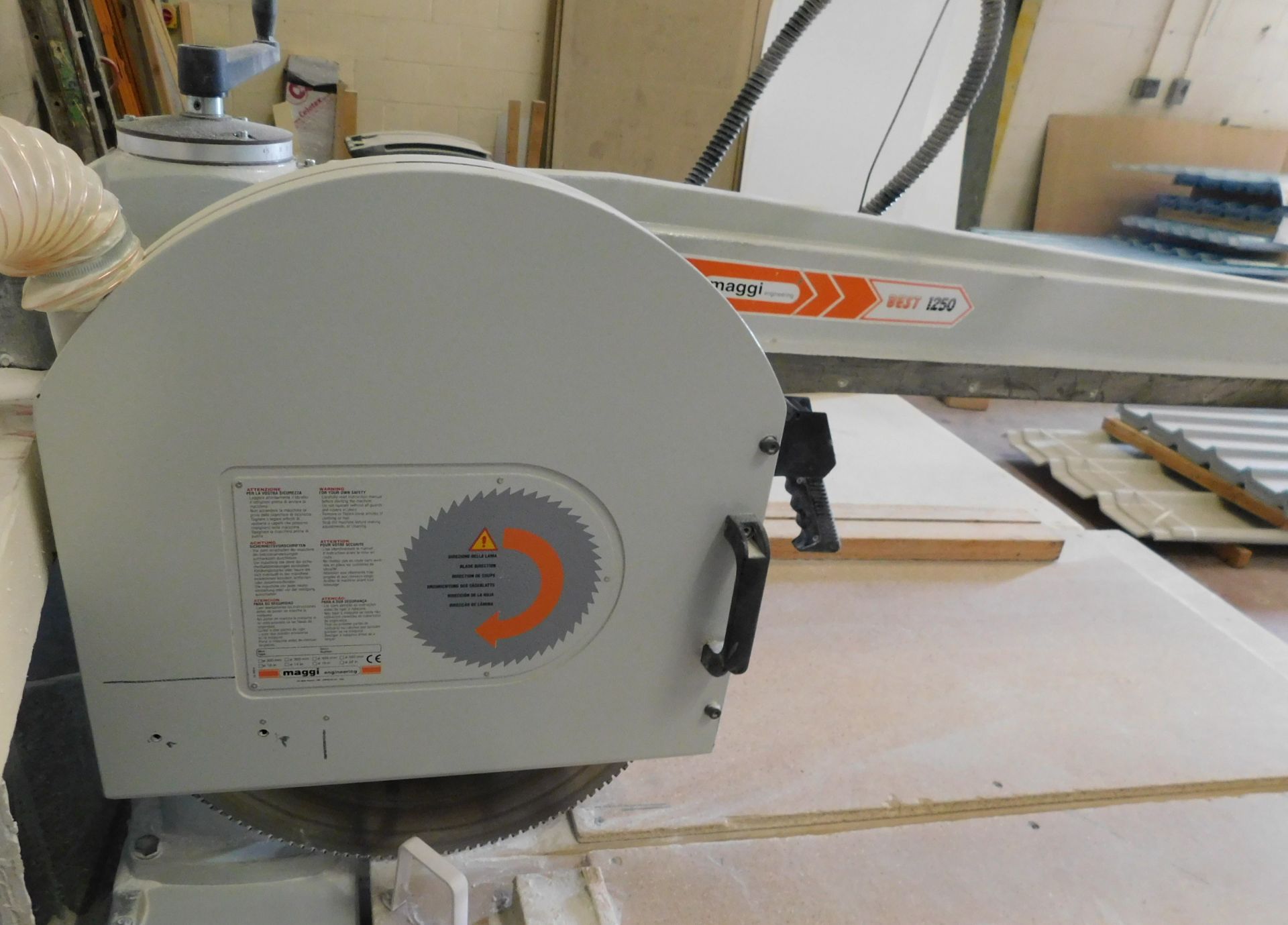 Maggi Best 1250 SEGA RADIALE Pull Out Cross Cut Saw, 2005, S/N 1570500048, 22in Blade - Image 3 of 7