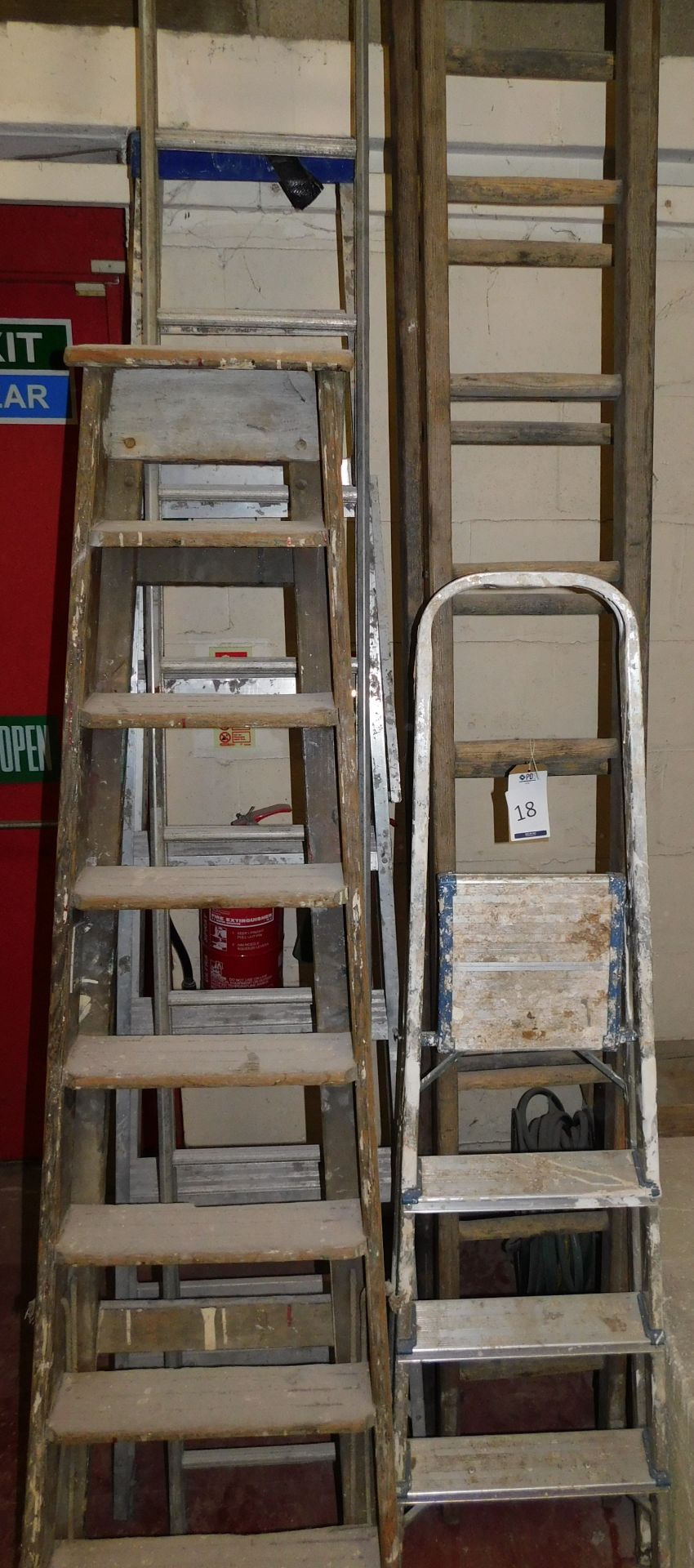 Quantity of Assorted Wooden & Aluminium Ladders - Image 2 of 2