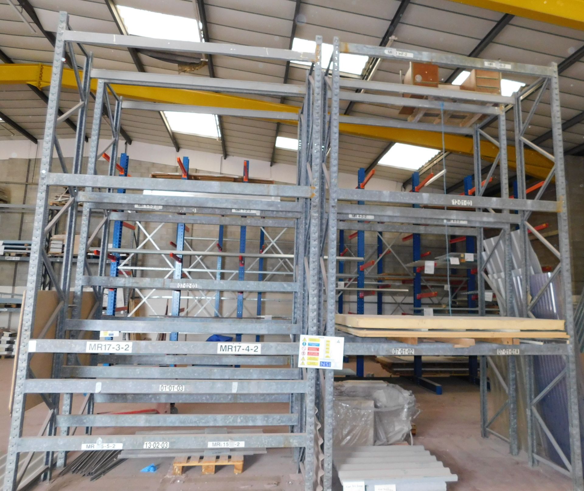 Four Bays of Heavy Duty Boltless Pallet Racking, with Eight 5.5m Uprights & Thirty Two Cross