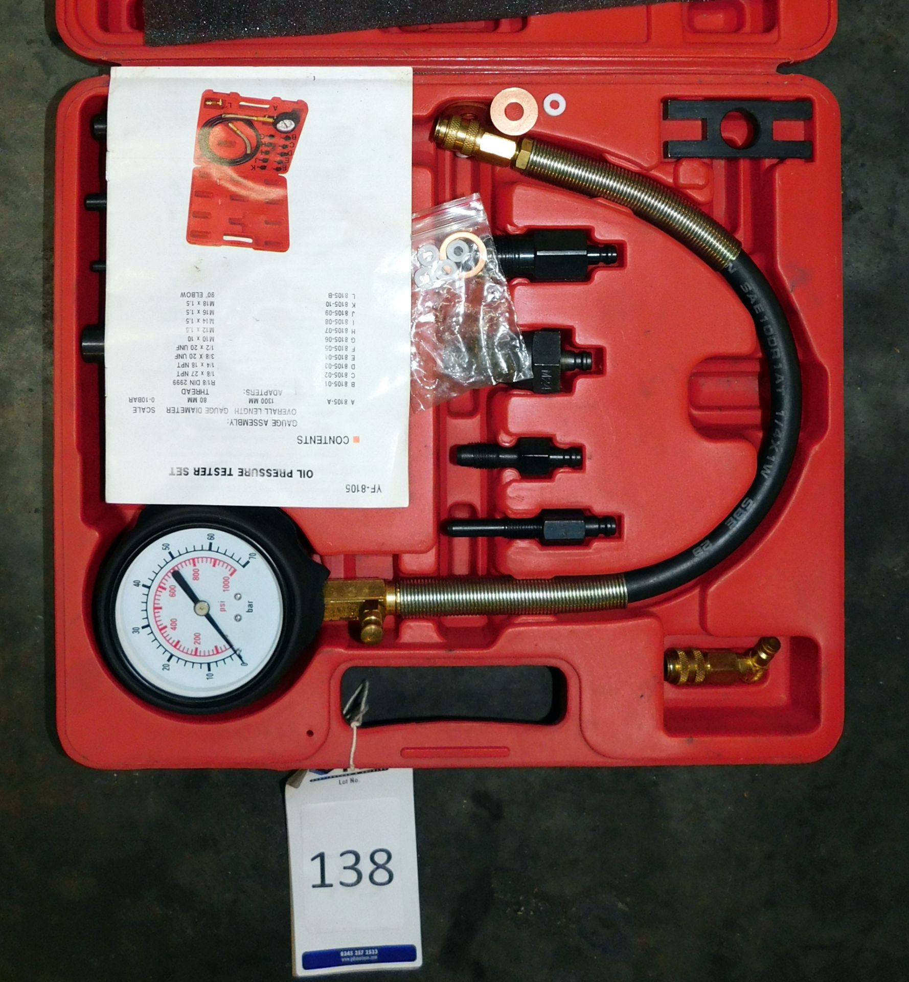 YF-8101 Petrol Engine Compression Tester Set (Located Unit G, Harlow House, Shelton Road,