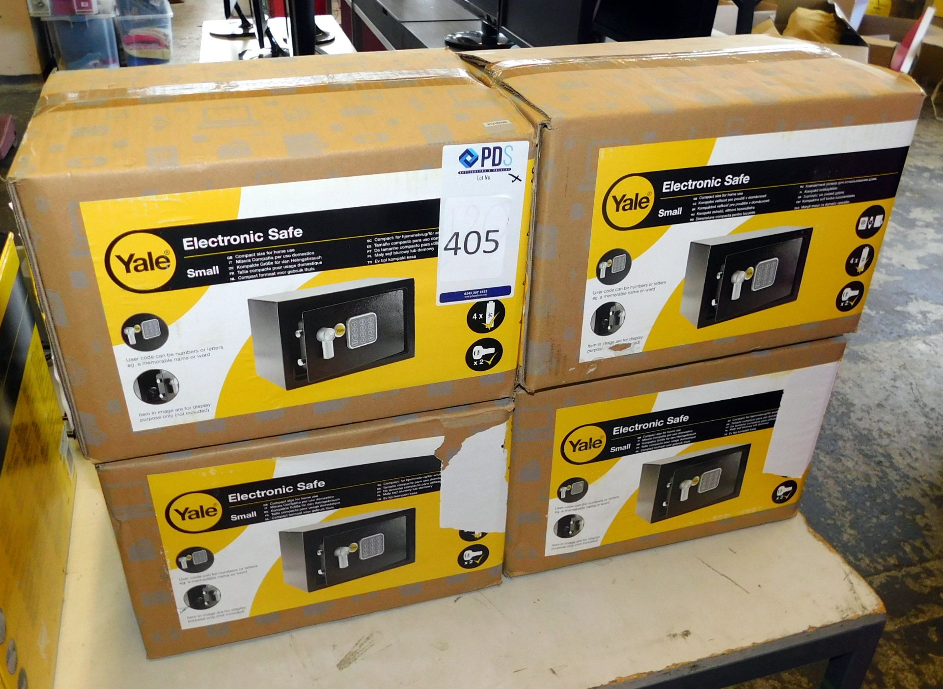 4 Yale Small Electronic Safes, New & Boxed (Located Stockport – See General Notes for Full Address)