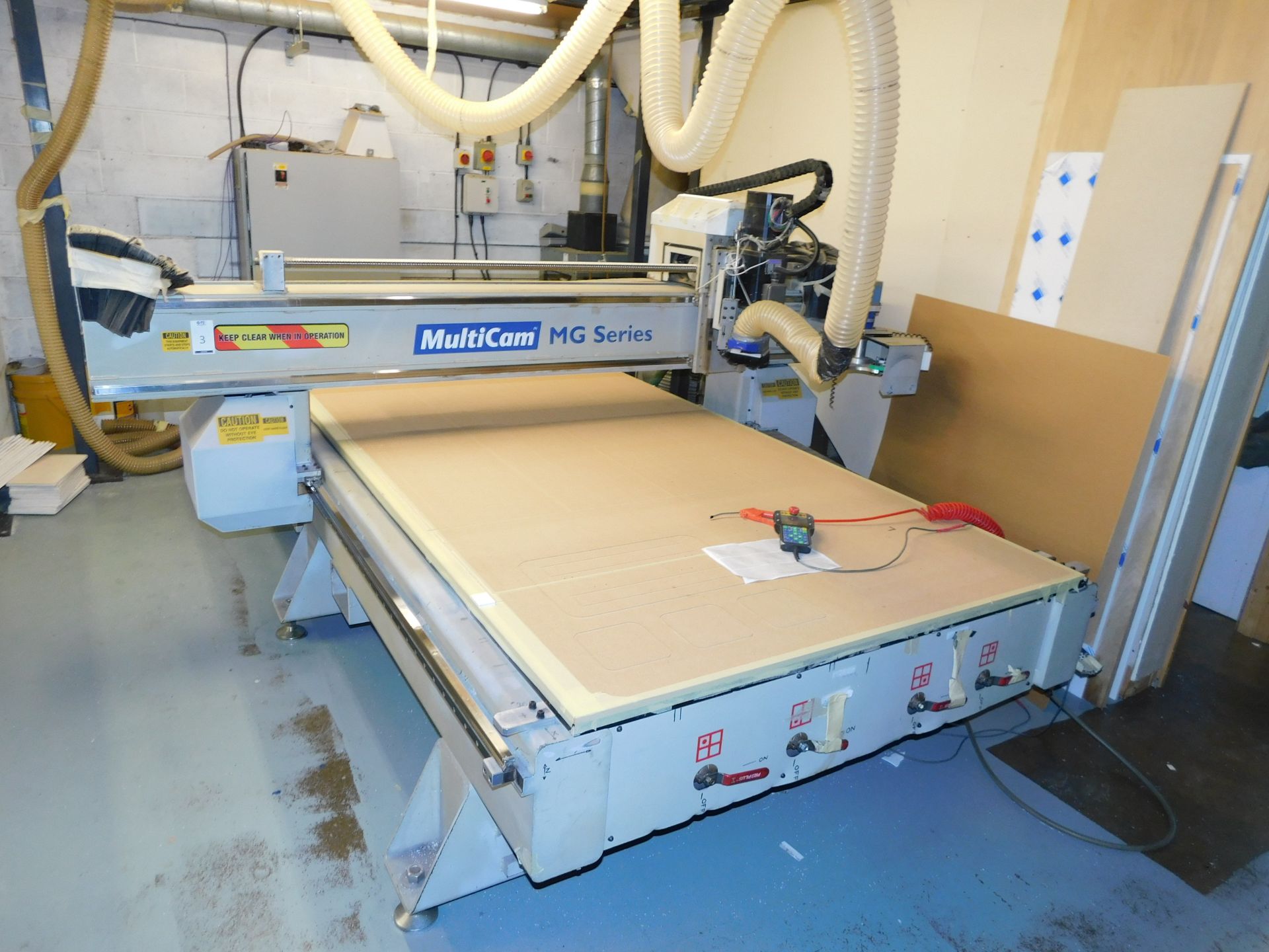 Multicam MG Series Bed Router. Serial Number MG204-03319 (2004) With Rietschle Thomas Vacuum Pump, 8