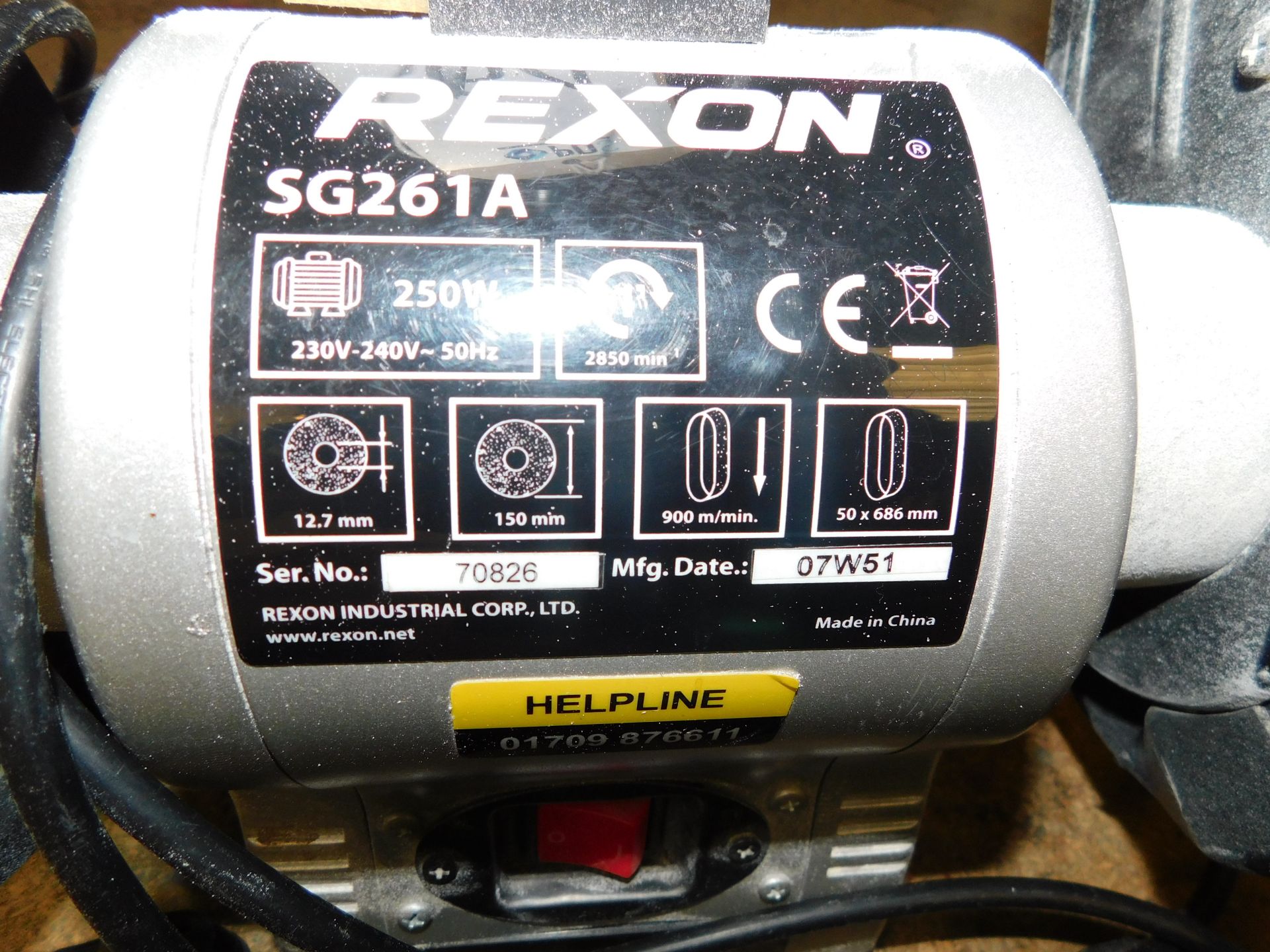 Rexon SG261A Linisher/ Polisher & Bosch PWS600 Angle Grinder (Located Northampton – See General - Image 2 of 2
