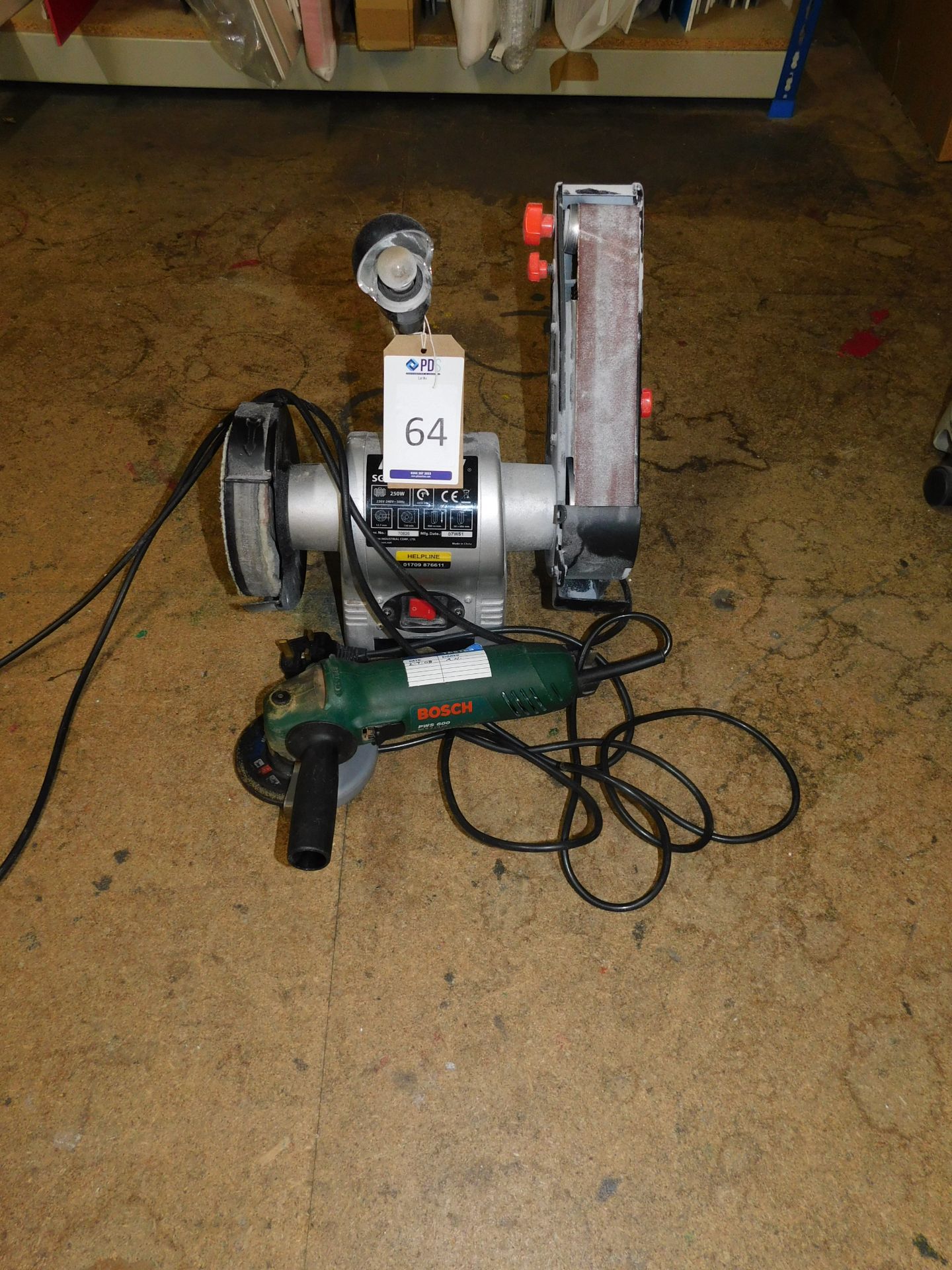 Rexon SG261A Linisher/ Polisher & Bosch PWS600 Angle Grinder (Located Northampton – See General