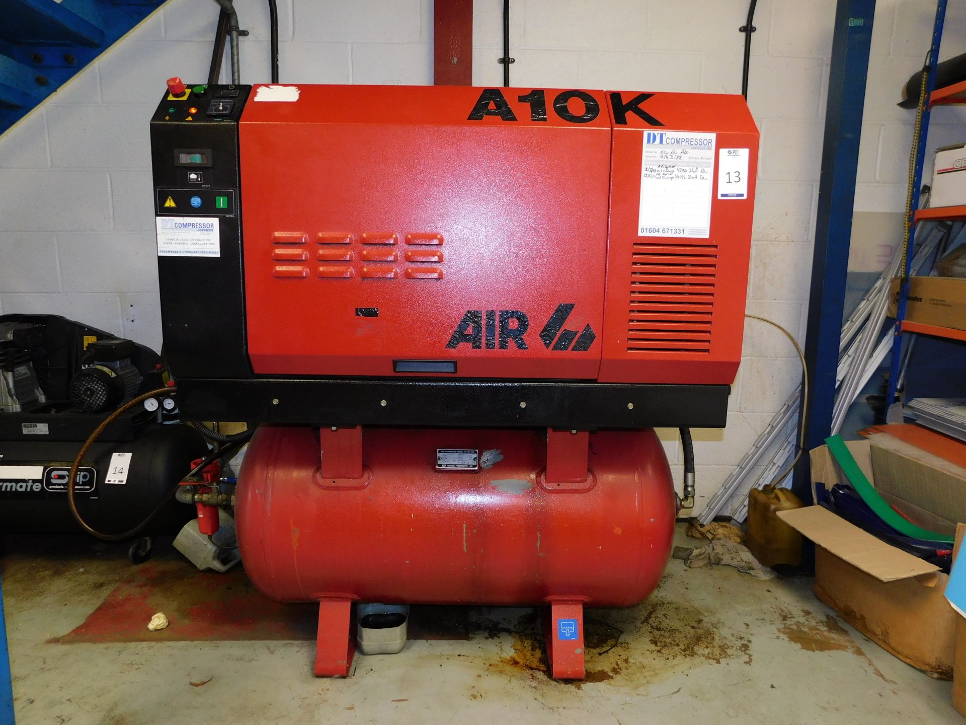 Ecoair A10 Receiver Mounted Silenced Air Compressor, Serial No 2143186 (2000) 8 Bar Max Pressure ( - Bild 2 aus 4