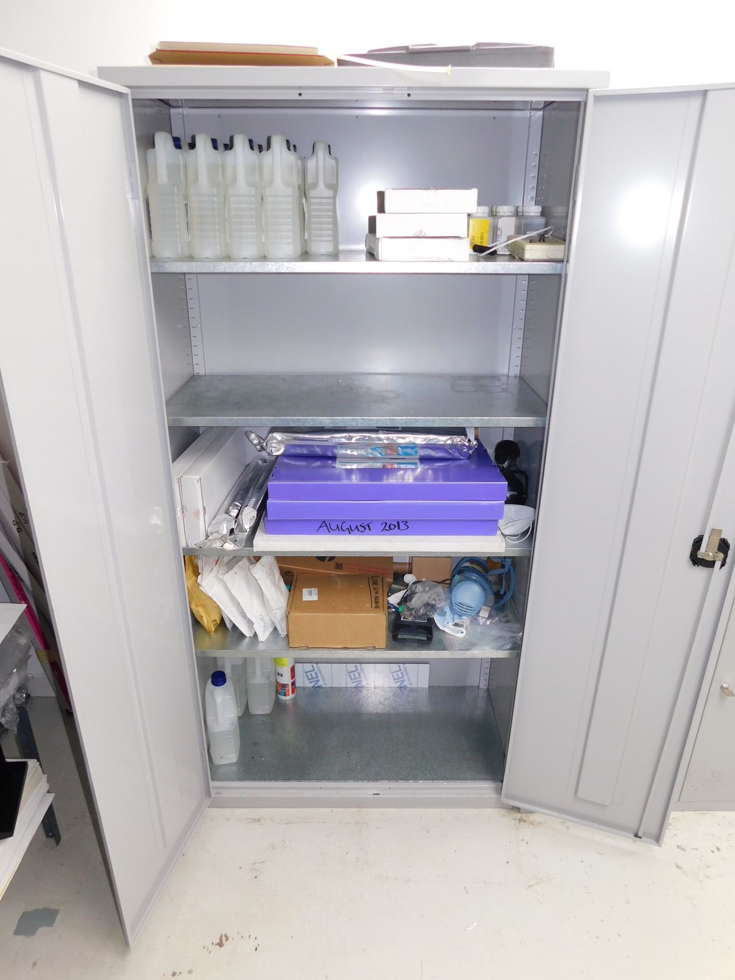 Fire Resistant Double Door Cabinet & Contents to Include Various Consumables (Located - Bild 2 aus 2