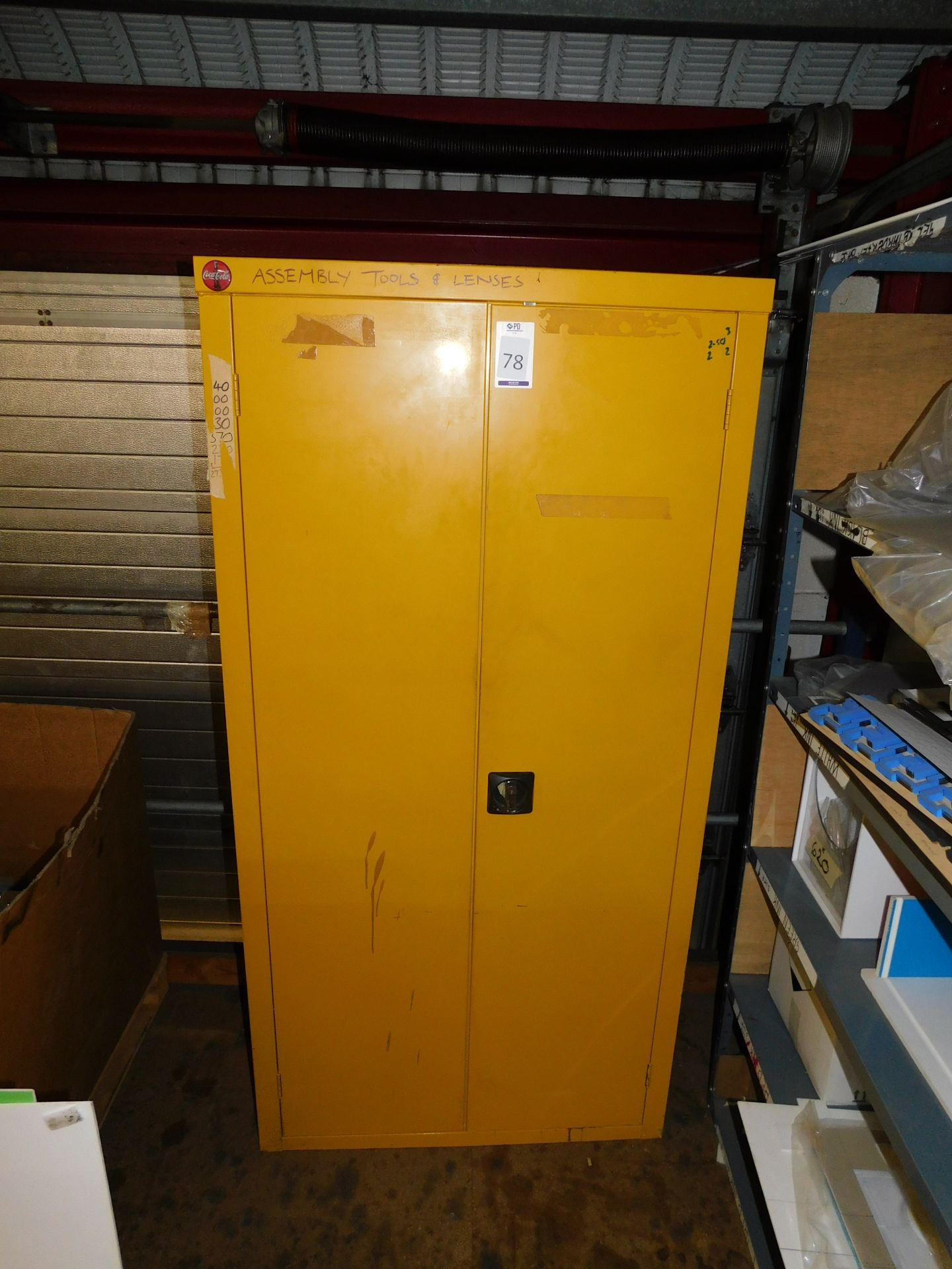 Fire Resistant Double Door Cabinet & Contents of Assorted Consumables (Located Northampton – See