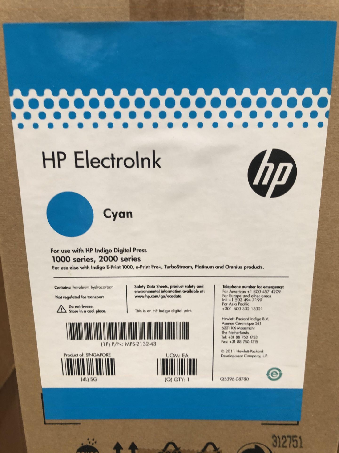 50 Cans of HP ElectroInk Cyan to suit HP Indigo Digital Press 1000 & 2000 Series (to 5 boxes) ( - Bild 2 aus 2