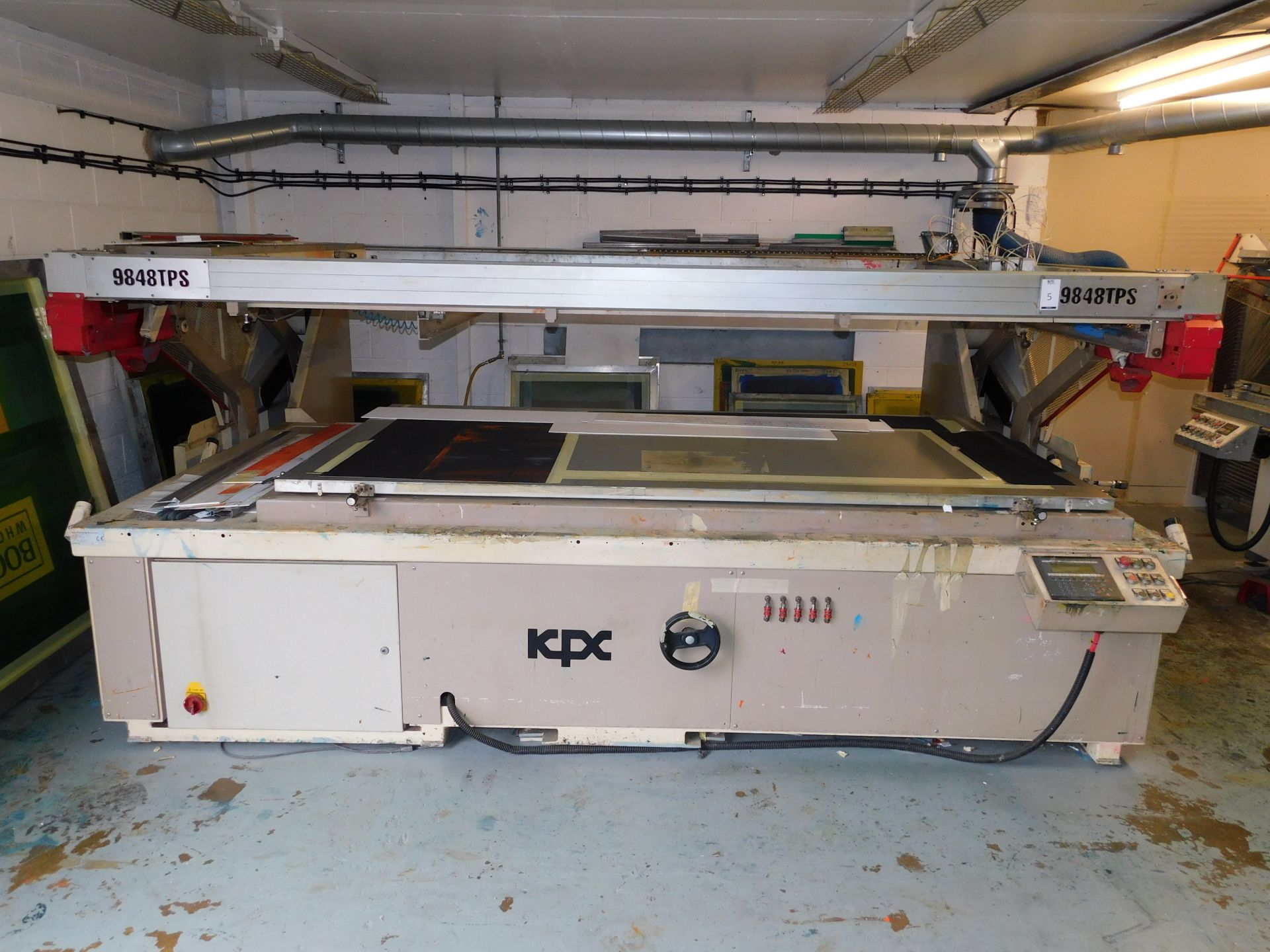 KPX 9848TPS Screen Printer, Approx. 2000mm X 1200mm (1999) (Located Northampton – See General - Bild 2 aus 10