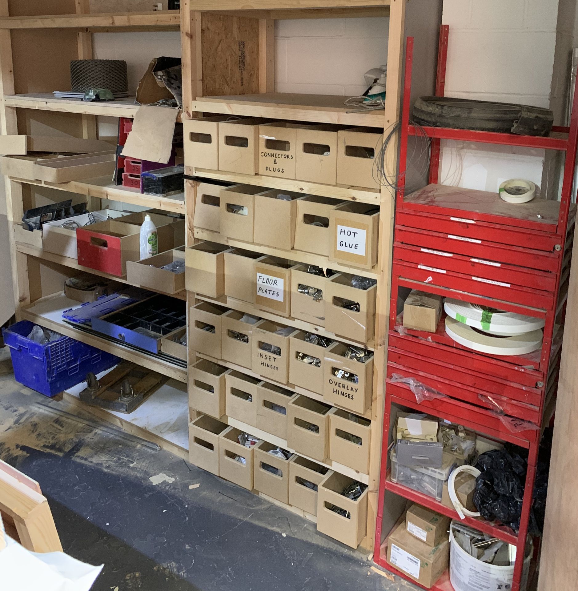 Quantity of Component Stock Within Drawers & Shelves (Located Sittingbourne – Please see General