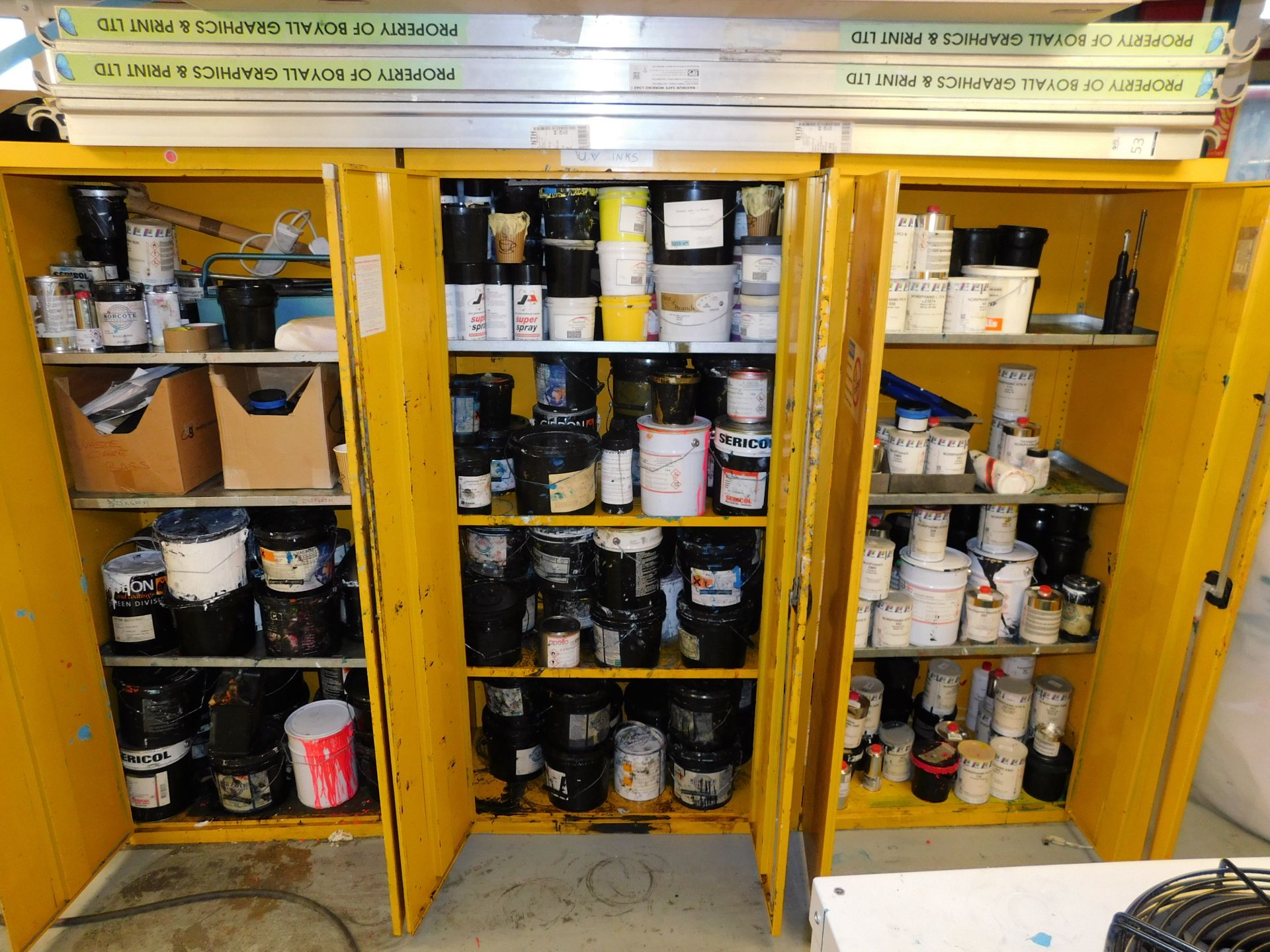 3 Fire Resistant Double Door Cabinets & Contents to Include Quantity of Screen Printing - Image 2 of 2