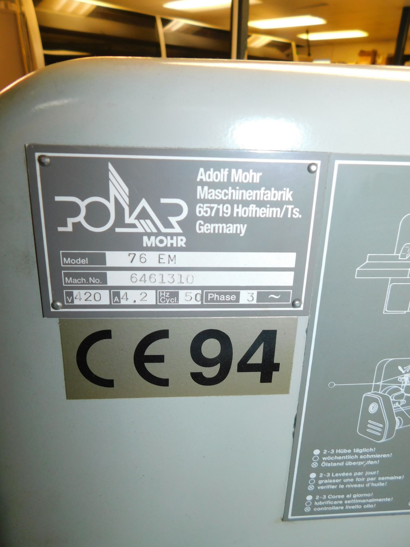 Polar 76EM Paper Guillotine, Serial Number 6461310 (1994) (To Be Collected Wednesday 27th November) - Bild 6 aus 11