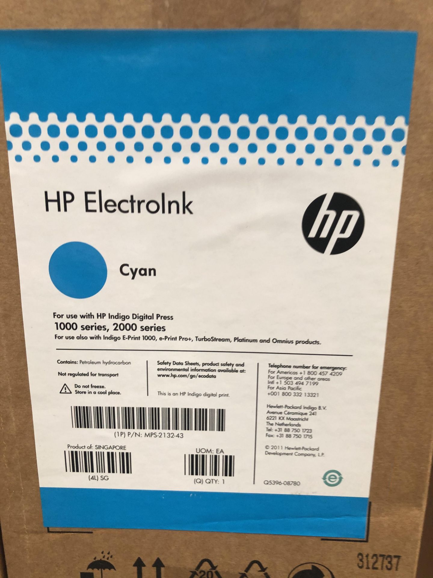 50 Cans of HP ElectroInk Cyan to suit HP Indigo Digital Press 1000 & 2000 Series (to 5 boxes) ( - Bild 2 aus 2