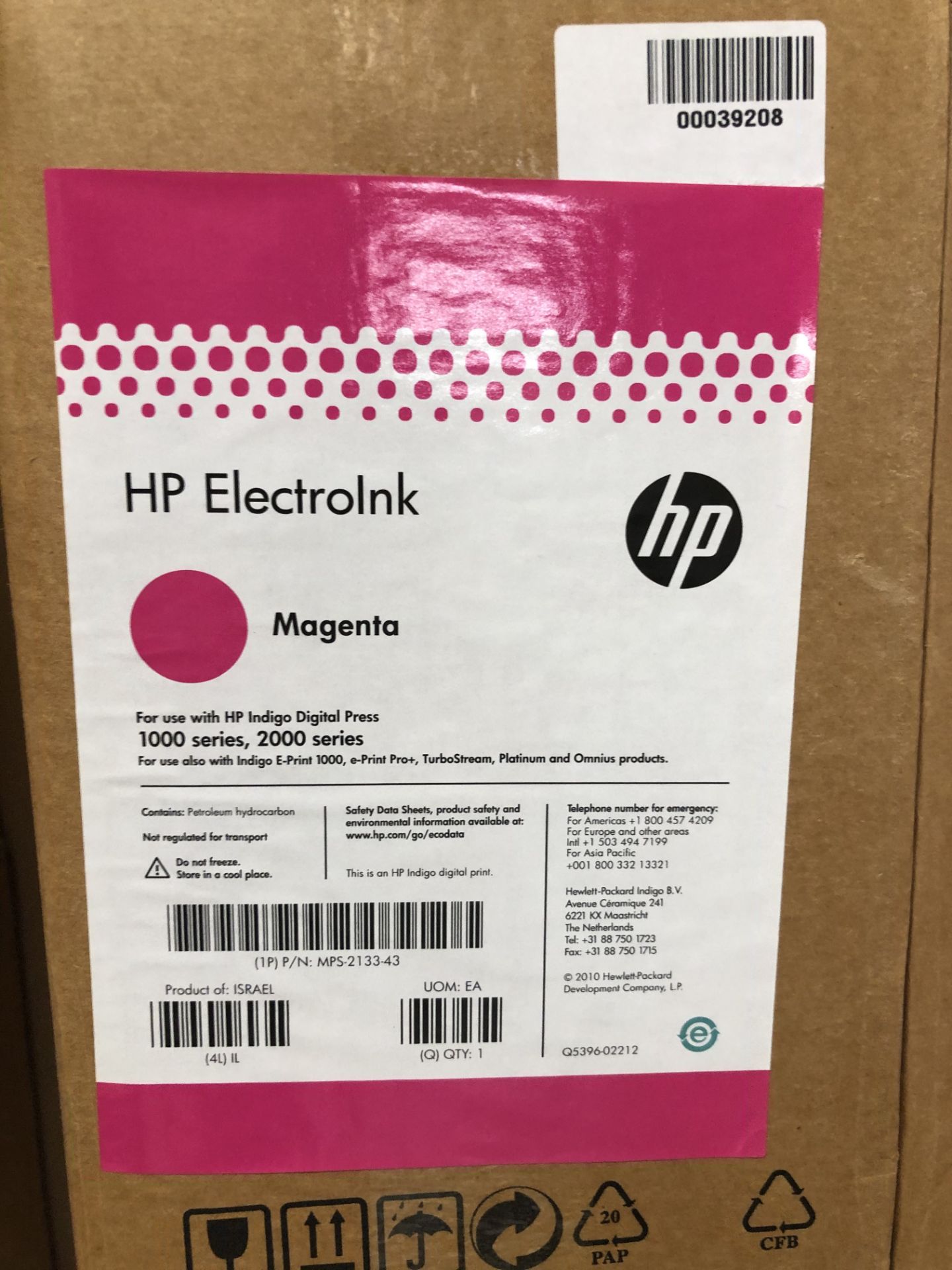50 Cans of HP ElectroInk Magenta to suit HP Indigo Digital Press 1000 & 2000 Series (to 5 boxes) ( - Bild 2 aus 2