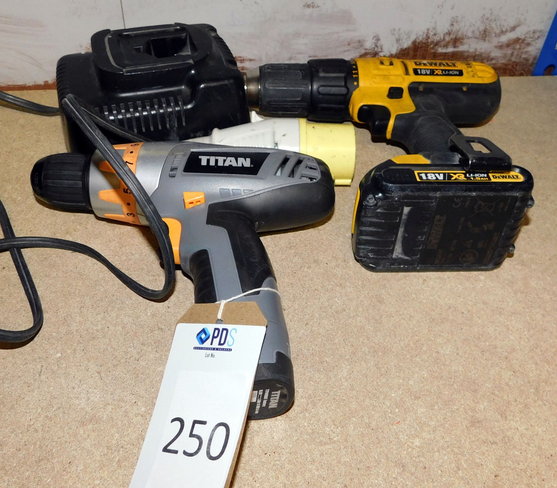 DeWalt & Titan Cordless Drills (DeWalt Charger Only) (Located Upminster – See General Notes for Full