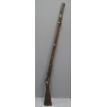 19TH CENTURY BRITISH PERCUSSION THREE BAND SNIDER TYPE BREECH LOADING MUSKET having 35" (90cm)