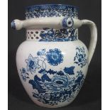EARLY 19TH CENTURY SWANSEA CAMBRIAN POTTERY CARNATION OR PEONY ROSE PATTERN PUZZLE JUG of baluster