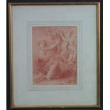 MANNER OF PIETRO TESTA (Italian 1611-1650), mother and two children, red crayon, 27 x 21cm approx.